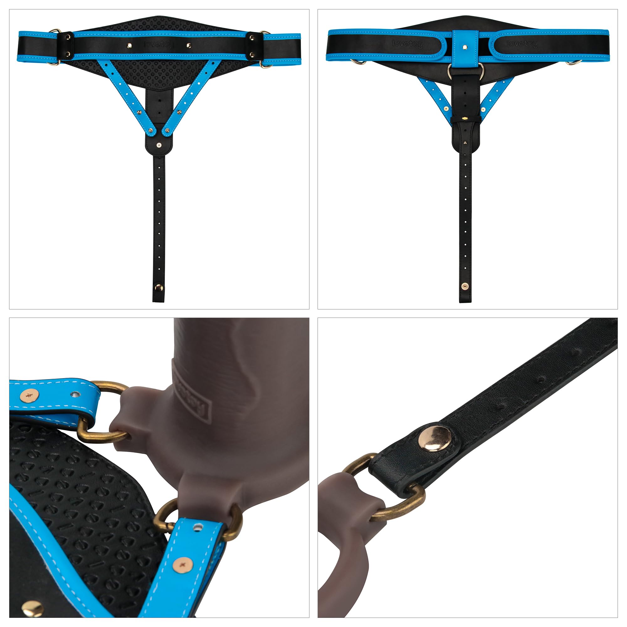 Adjustable Leather Strap On Dildo Harness Set - 10