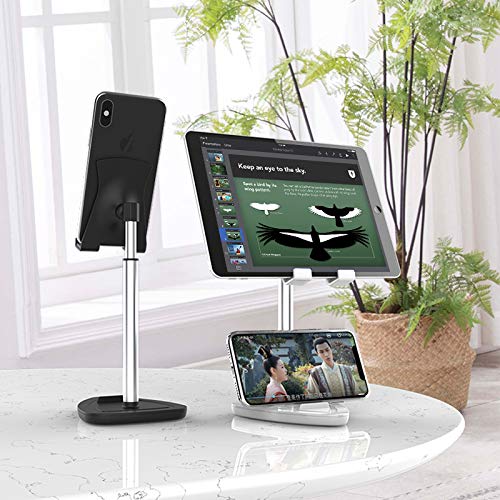 Adjustable Phone Stand for Desk - Compatible with iPhone, iPad, Tablet - Perfect for Work & Video Calls