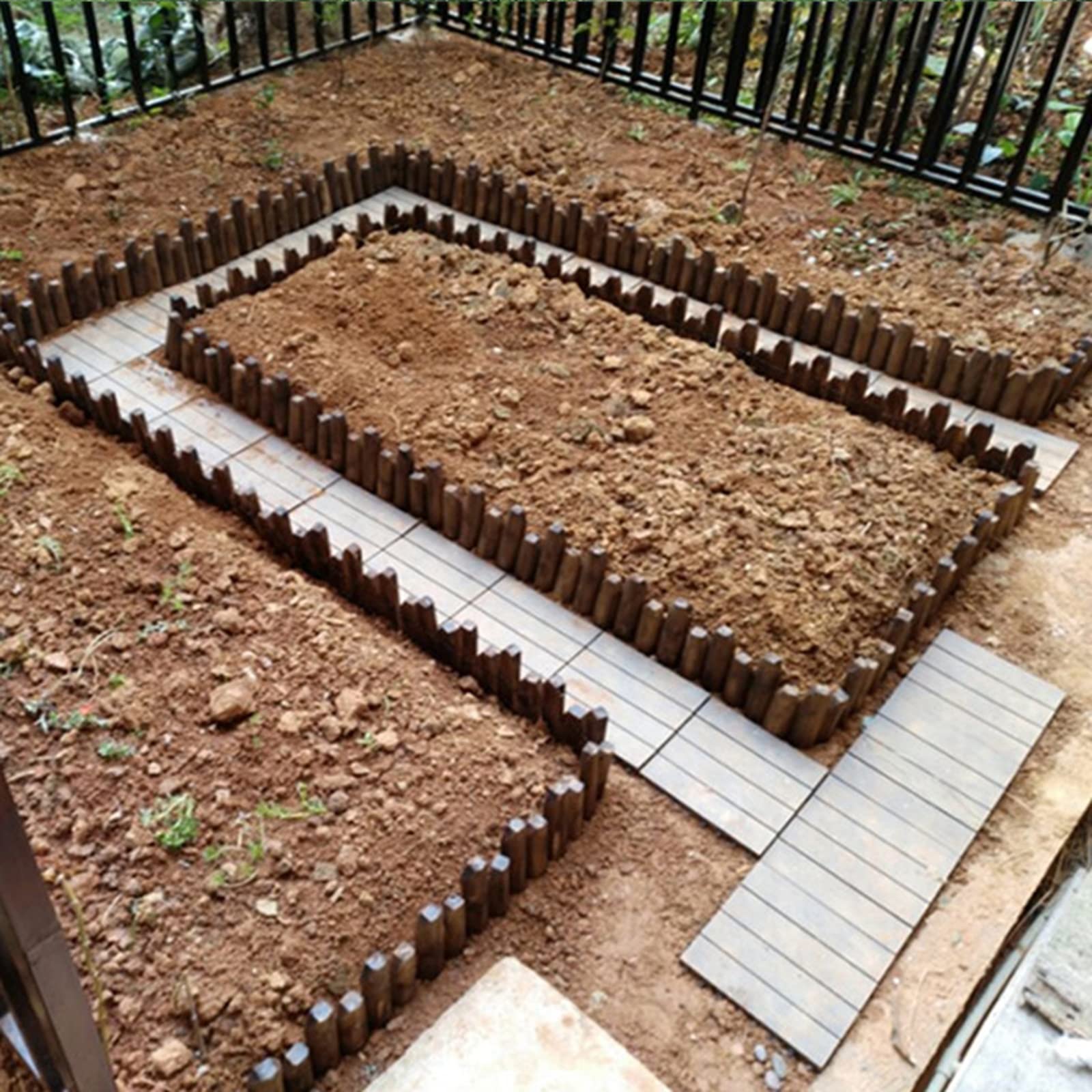 Flexible Tree Border Edging - Natural Brown Wooden Garden Fence for Lawn & Landscape - 120cm/47