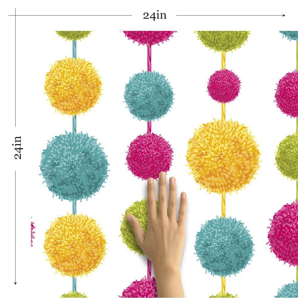 Retro Peel and Stick Removable Wallpaper for Teens - Yellow and Fuchsia Floral Pattern (6125) - Perfect for Bedroom, Dorm Room, and DIY Home Decor
