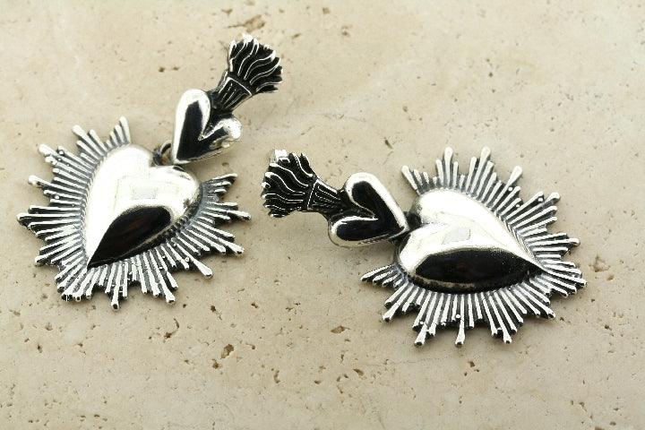 Double Heart Drop Stud Earrings - 925 Sterling Silver for Women - Perfect for Valentine's Day, Anniversary & Romantic Gifts