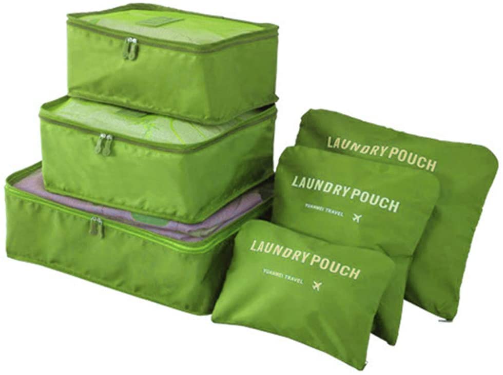 Portable Packing Cubes - Premium Luggage Organizer Bags for Suitcases | Compression Travel Storage Cubes | Green Luxury Travel Organizers for Business Trips & Vacations