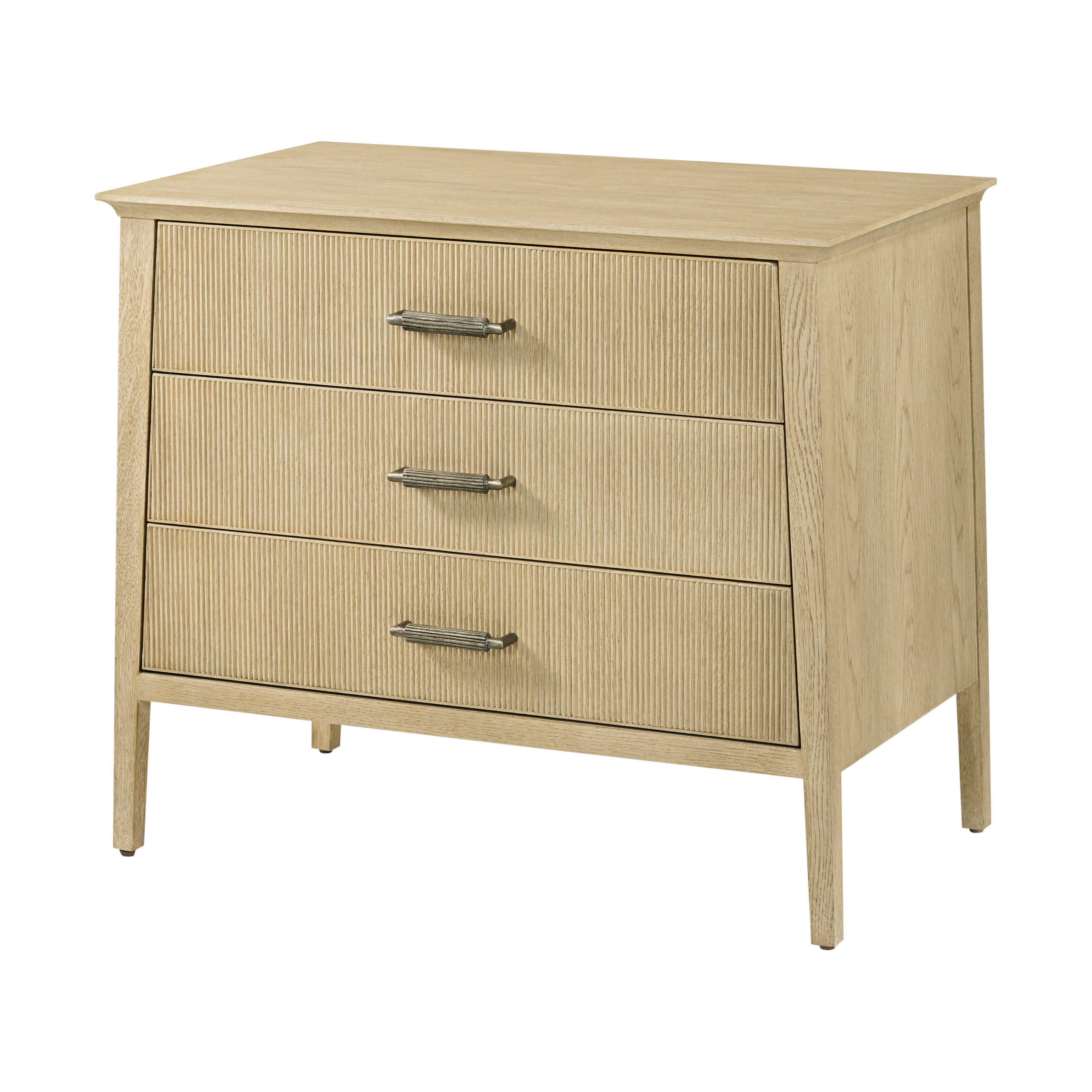 Balboa Three Drawer Nightstand - Solid Wood Bedside Table with Storage | Theodore Alexander TA60149 | Perfect for Bedroom, Guest Room & Apartment Decor