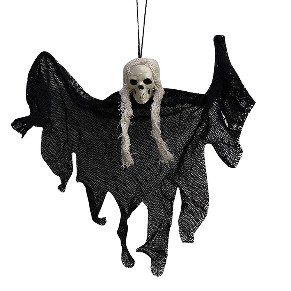 FEGSX Halloween Hanging Ghost Decorations - Scary Flying Taro Ghost for Spooky Halloween Party, Haunted House & Outdoor Decor (Black)