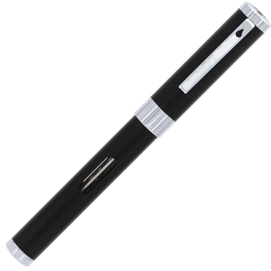 Diplomat Nexus Fountain Pen - Premium Black with Chrome Trim - Luxury Writing Instrument for Professionals & Gift Giving