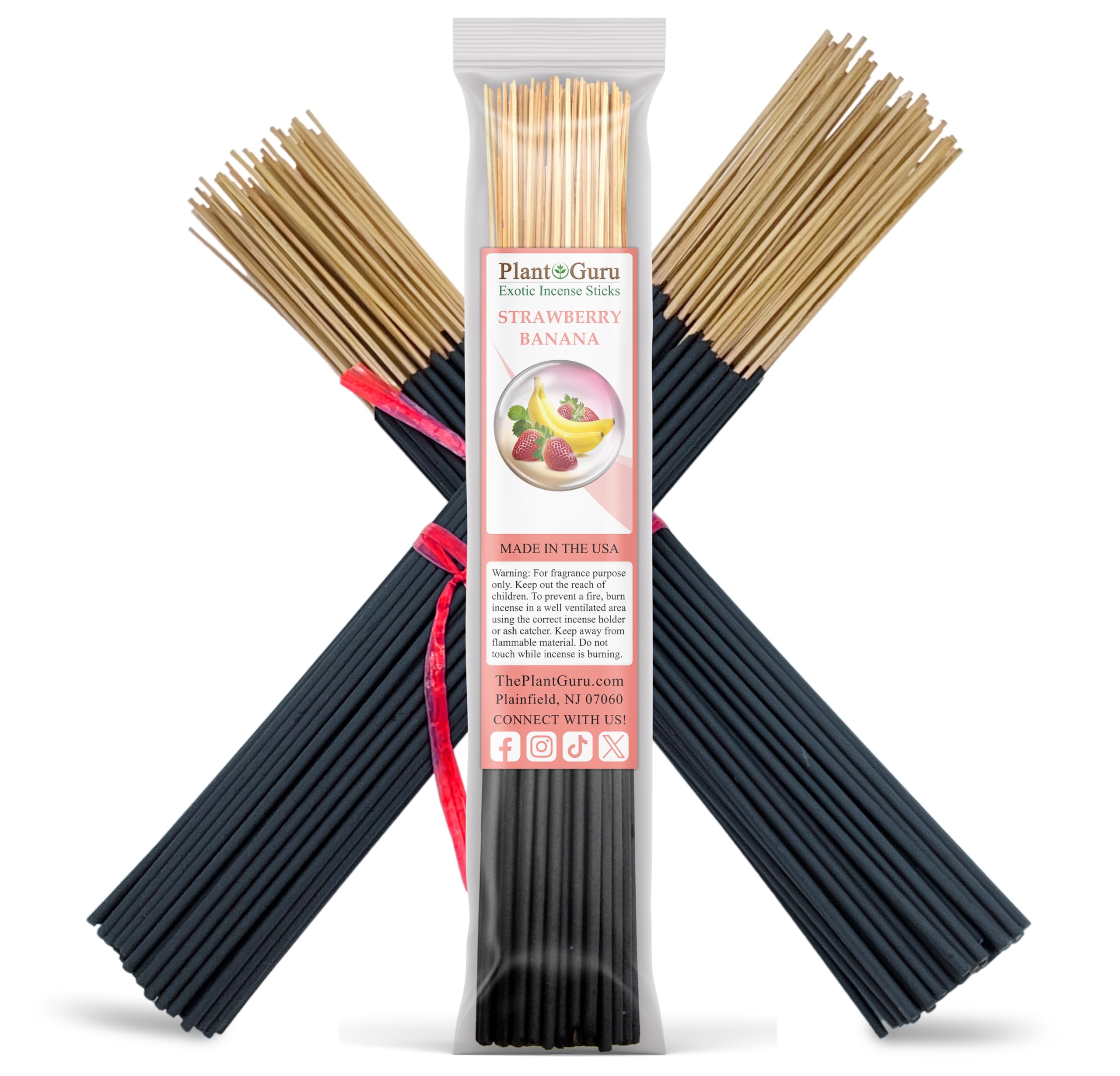 Premium Strawberry Banana Scented Incense Sticks - 11 Inch, 85-100 Sticks per Bundle - Long Lasting 45-60 Minute Burn Time - Relaxation, Meditation & Home Fragrance