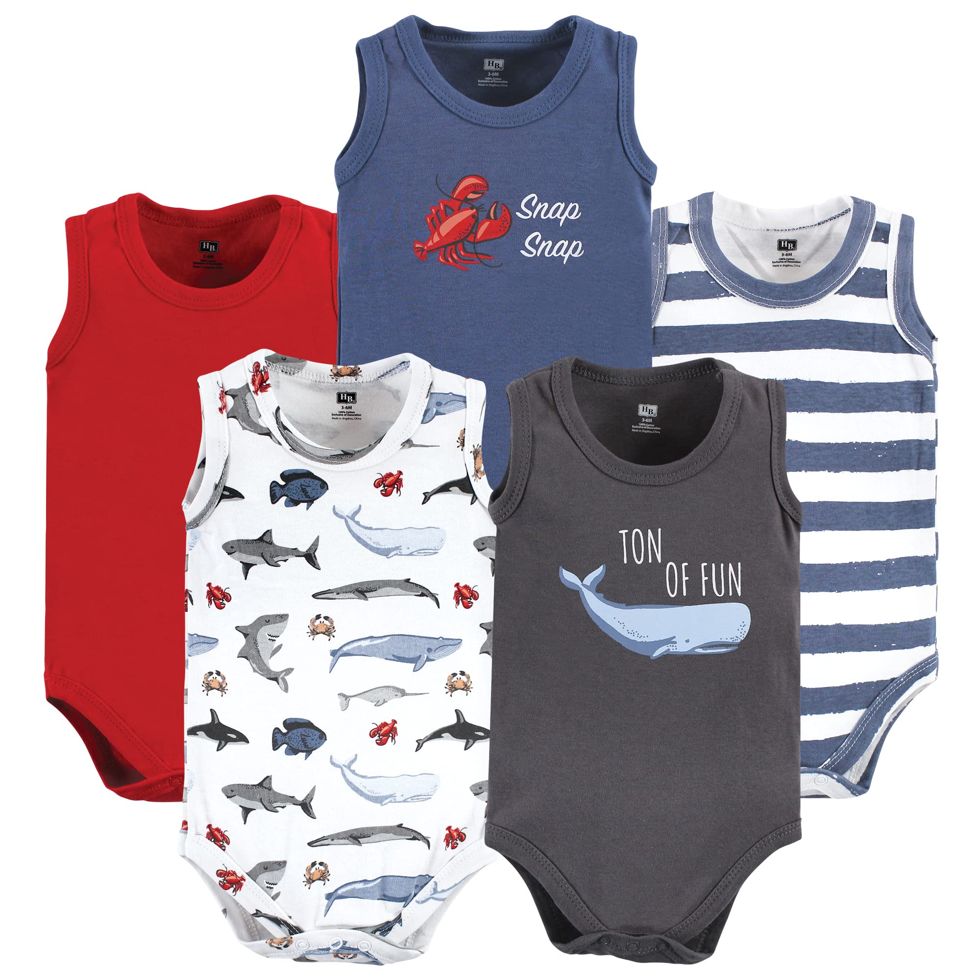Hudson Baby Unisex Cotton Sleeveless Bodysuits for Newborns & Infants - Soft & Breathable Onesies for Summer, Playtime & Everyday Wear