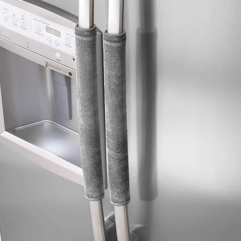 Non-Slip Refrigerator & Oven Door Handle Covers (1 Pair, Grey) - Anti-Skid Kitchen Appliance Protection for Safety & Grip - Perfect for Homes, Restaurants, and Commercial Kitchens