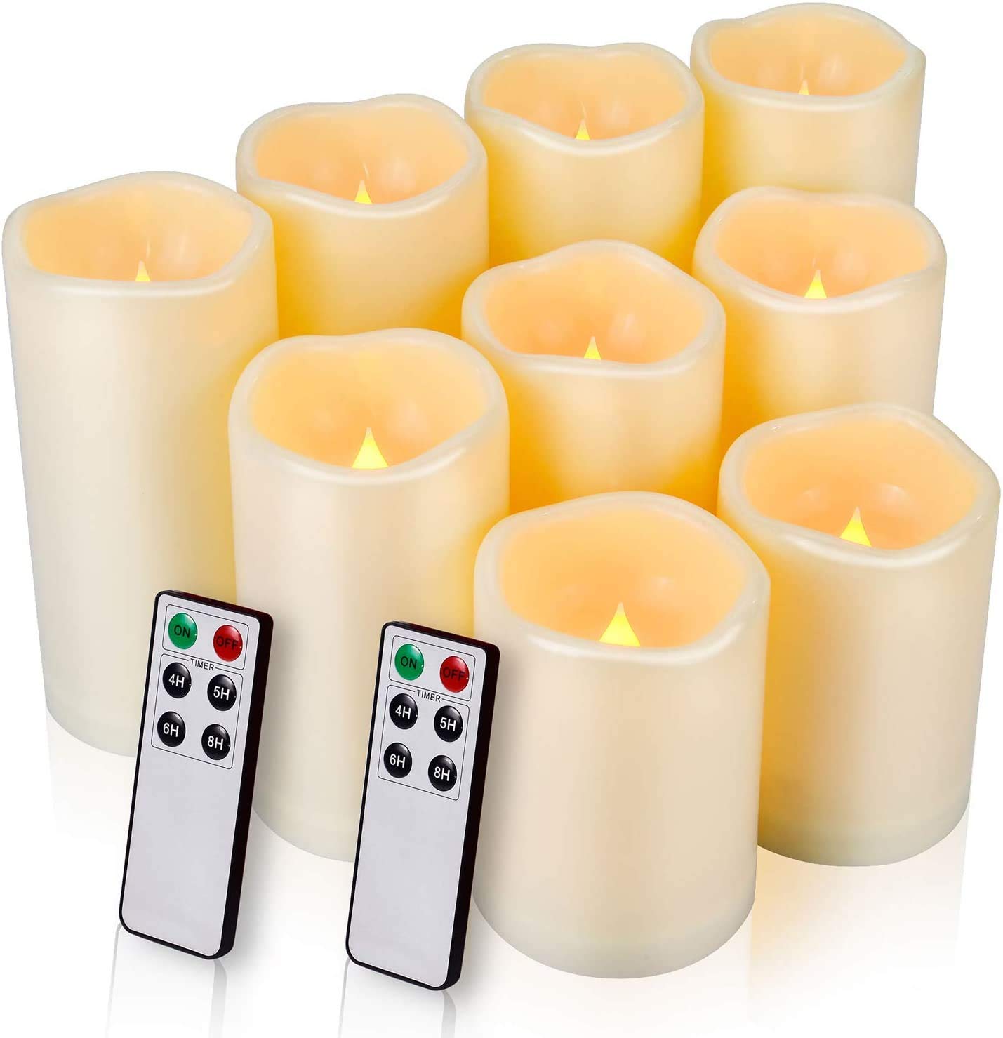 Flameless LED Candles - Waterproof Battery Operated Pillar Candles for Outdoor Use (3