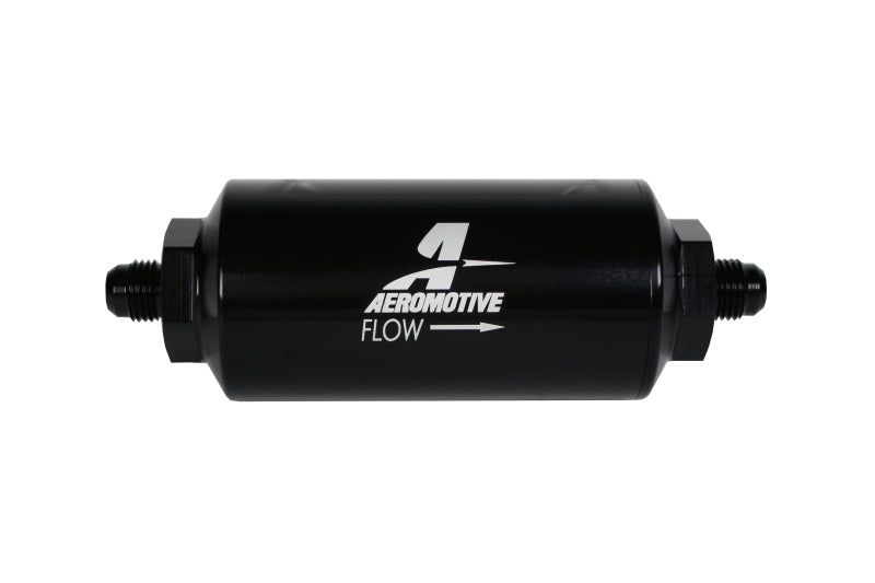Aeromotive In-Line Fuel Filter (AN 06 Male) 100 Micron Stainless Steel Element - High Performance Fuel Filtration for Racing, Marine & Automotive Applications