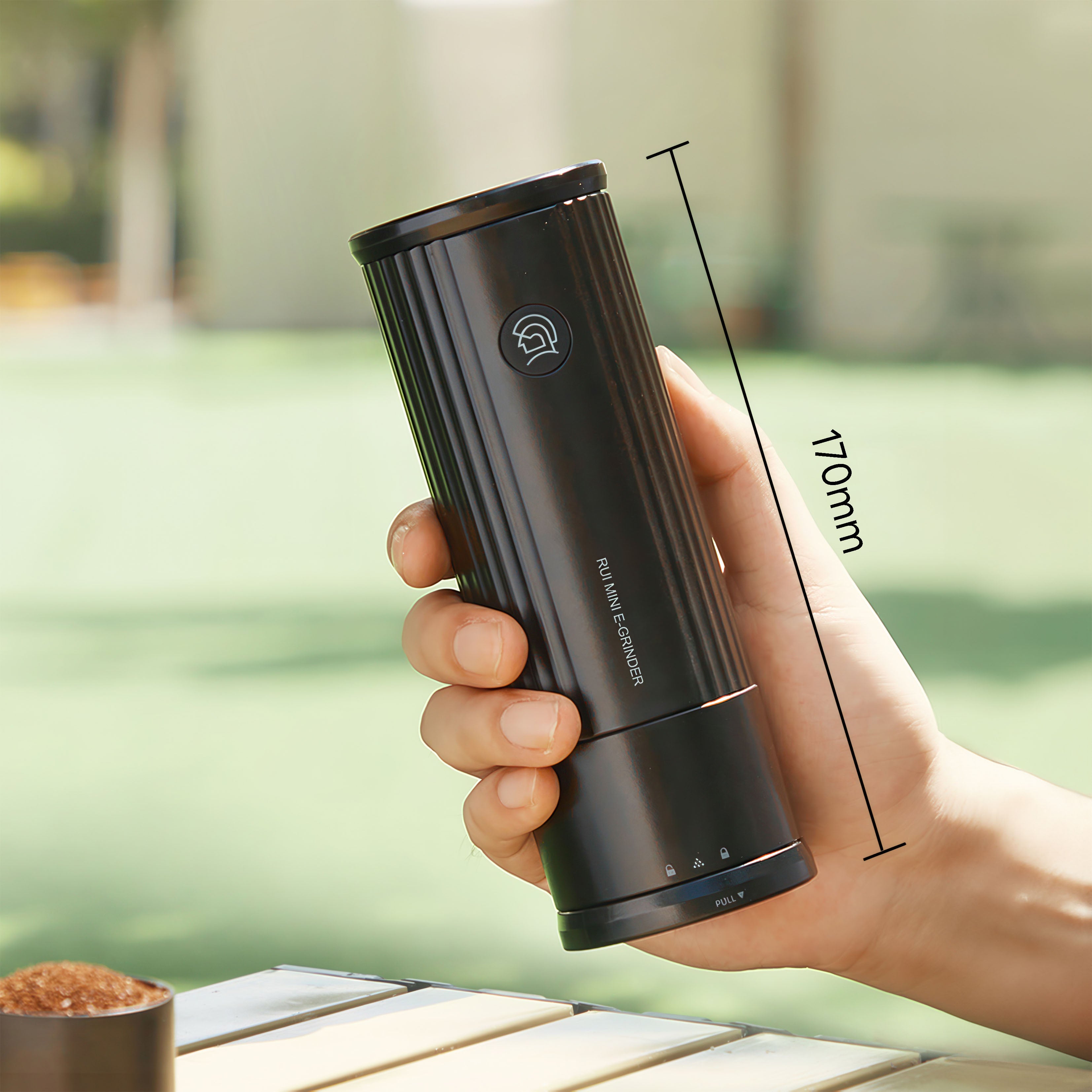 Mini Rui Compact Travel Coffee Grinder - Portable Electric Burr Mill for Espresso, French Press & Pour Over - Perfect for Camping, Office & Home Use