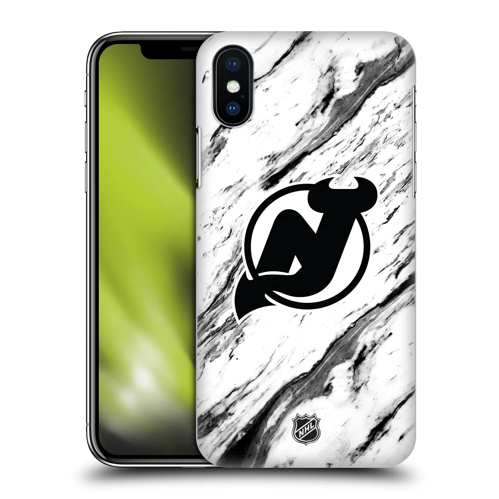 Officially Licensed NHL New Jersey Devils Marble Hard Back Case for Apple iPhone X/Xs - Durable Protection & Stylish Design for Hockey Fans & iPhone Users