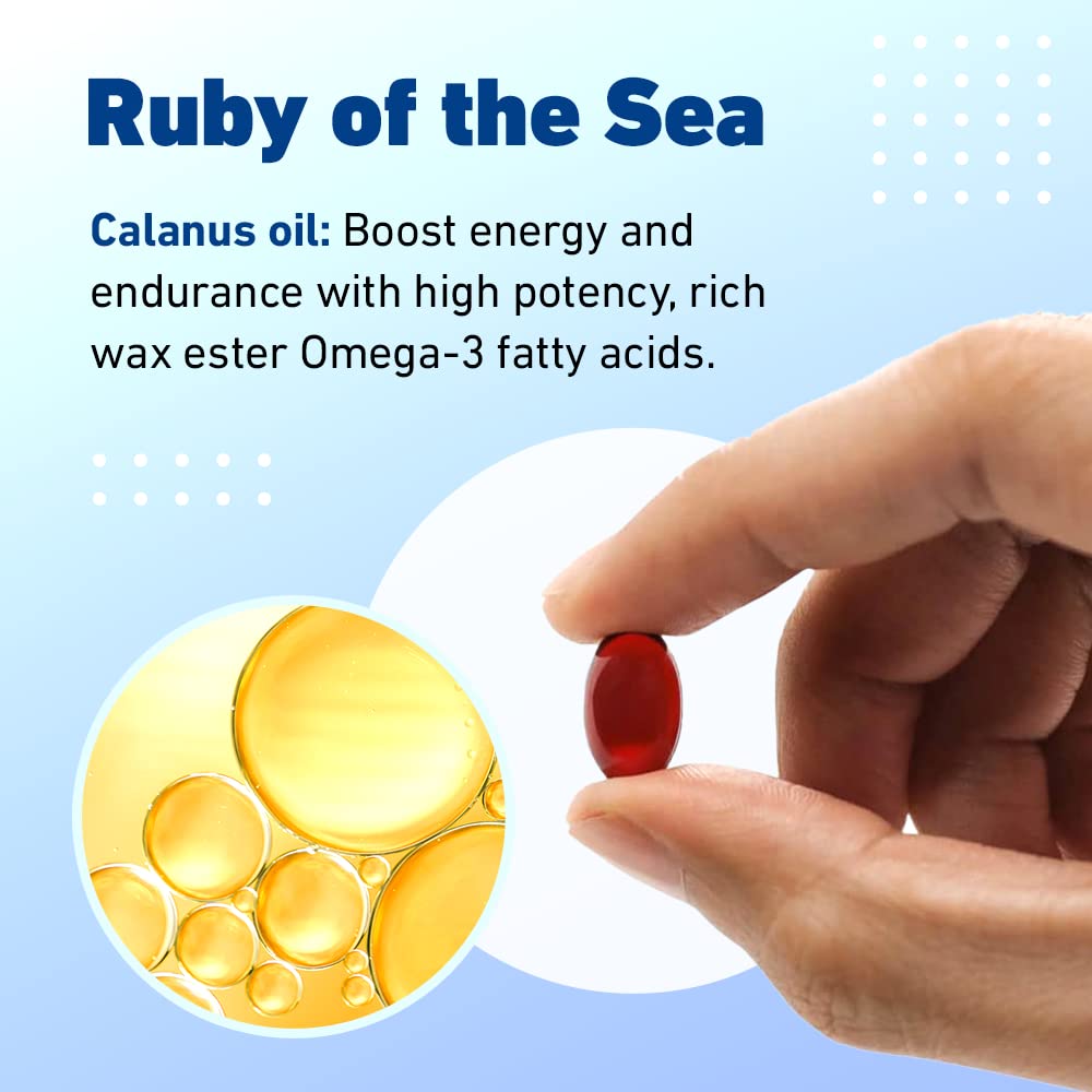 Premium Marine Oil Supplement with All-Natural Calanus Oil, Astaxanthin & Omega-3 Fatty Acids - Supports Heart & Brain Health - 3-Pack - Ideal for Active Lifestyles & Cognitive Wellness