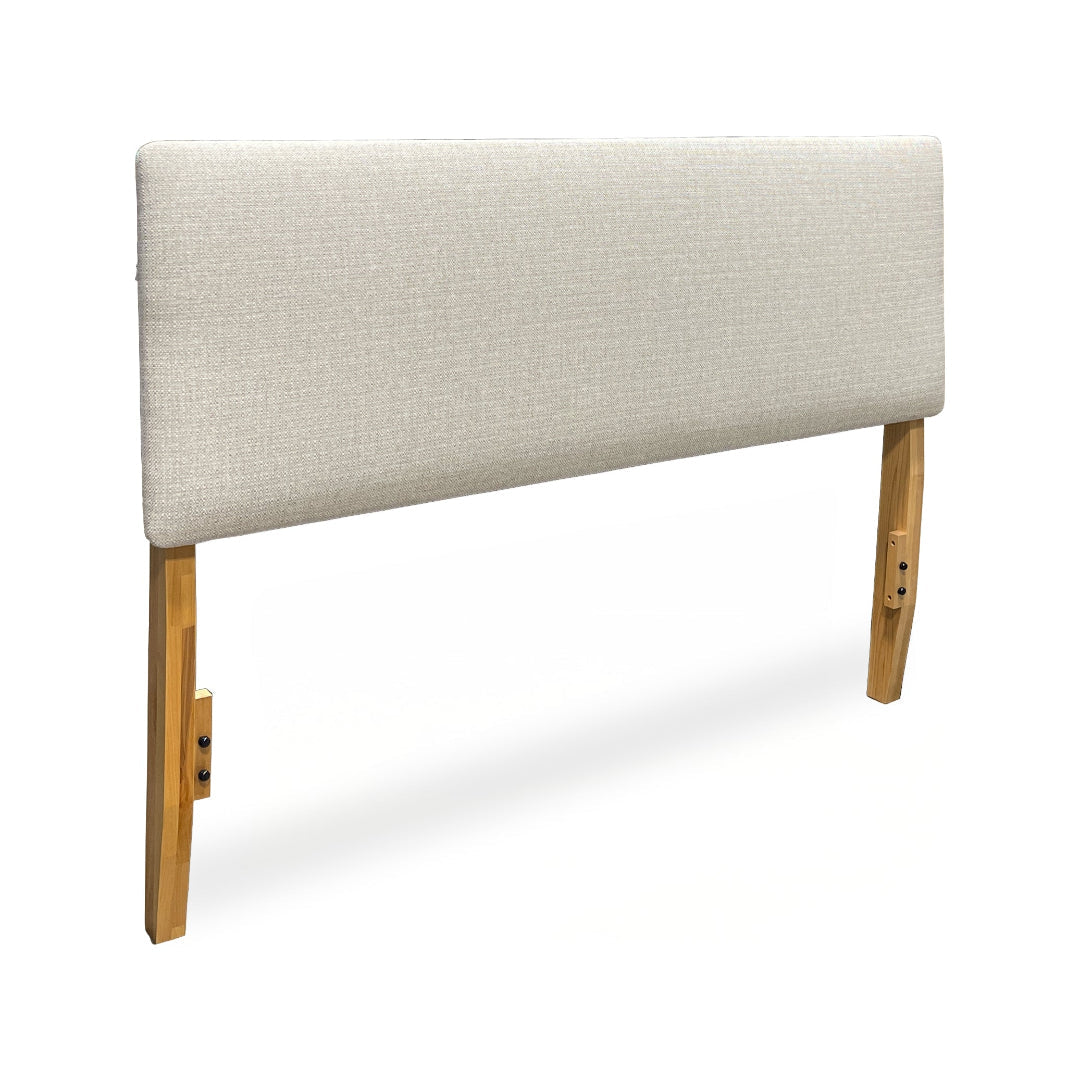 2 West Upholstered Queen Size Headboard in Beige - Luxurious Bedroom Upgrade for Modern Home Decor