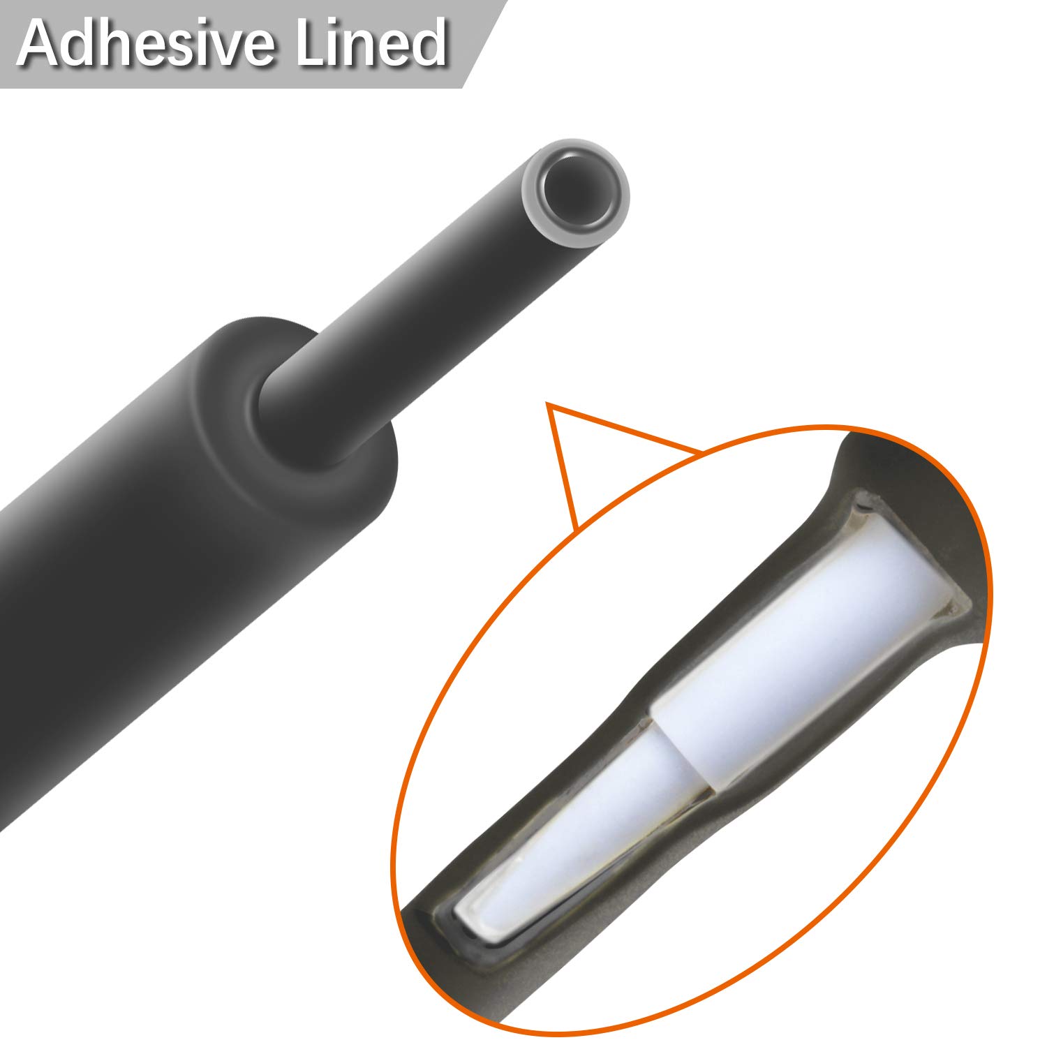 1/2 Inch Waterproof Heat Shrink Tubing - 3:1 Marine Grade Adhesive Lined Shrink Tube, 10ft Electrical Wire Shrink Wrap for Marine, Automotive & DIY Projects - Black Heat Shrink Tubing Assortment for Wires, Cables & Connectors Protection
