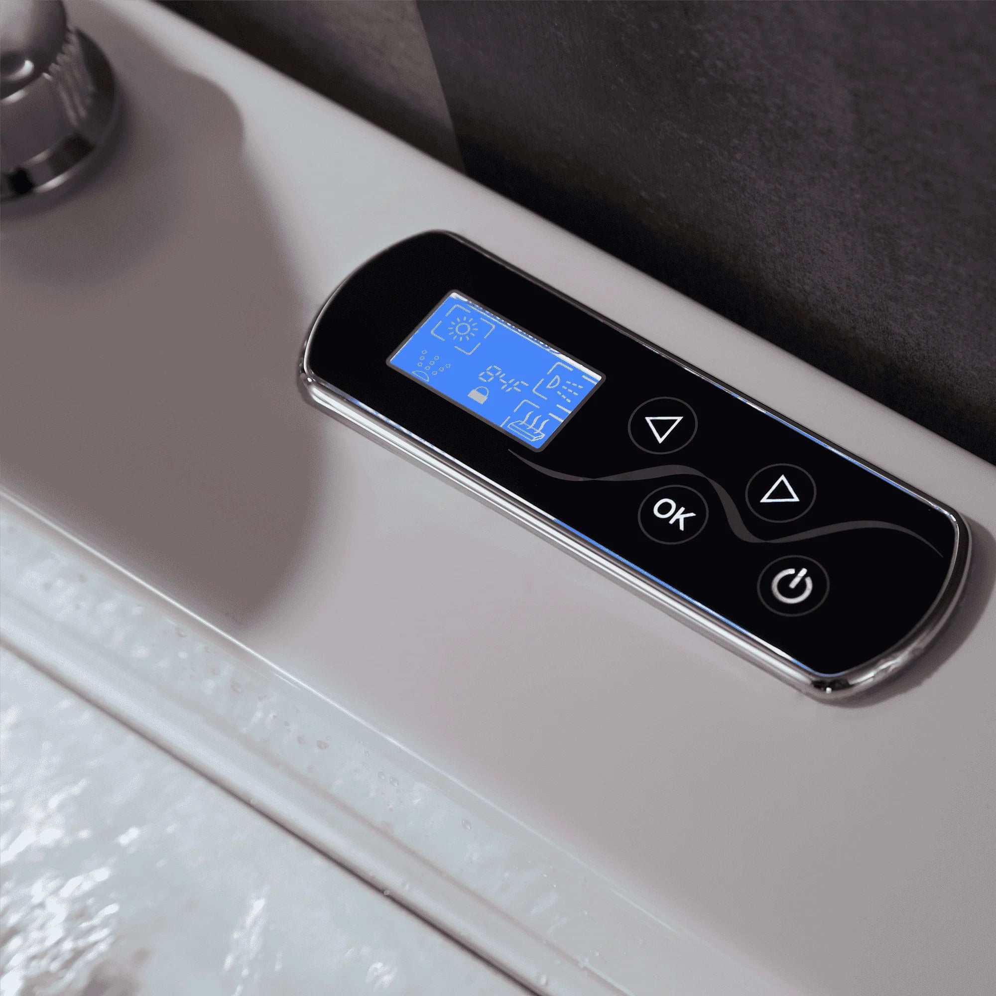 Empava 67-Inch Alcove Whirlpool Bathtub with Inline Heater, LED Lights & Left Drain - Rectangular Soaking Tub for Luxury Bathroom Relaxation and Spa Experience
