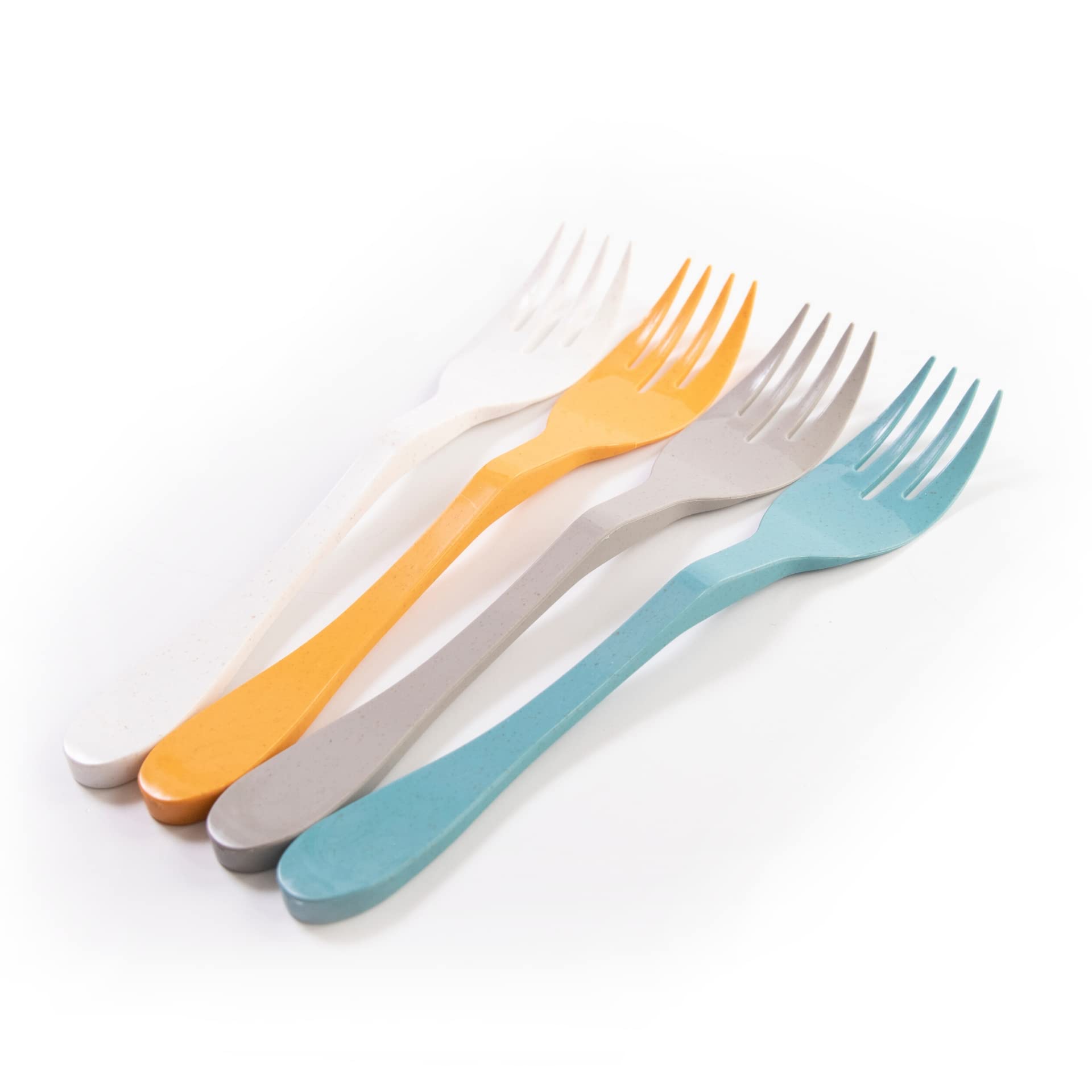 Eco-Friendly Reusable Bamboo Forks - Bulk 12-Piece Set, White Compostable Cutlery for Parties, Picnics & Sustainable Dining