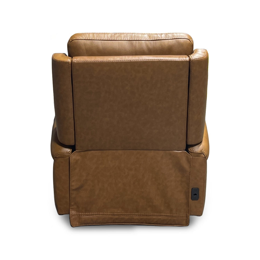 Premium Bergman Leather Power Swivel Glider Recliner Chair - Adjustable Comfort for Living Room, Nursery & Home Theater Relaxation