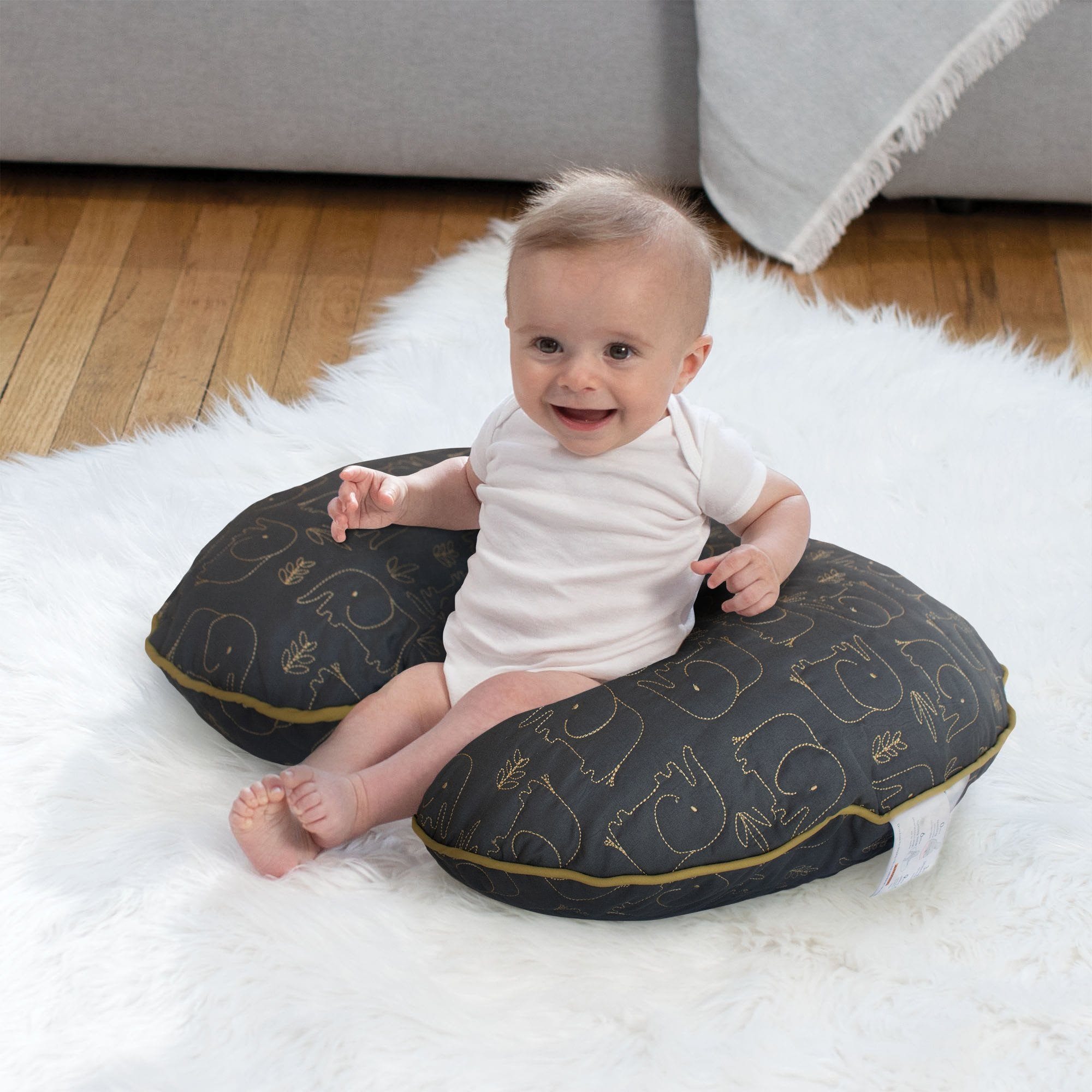 Boppy Luxe Slipcovered Nursing Pillow - Soft & Supportive Breastfeeding Pillow for New Moms, Comfortable Baby Feeding Support for Nursing, Bottle Feeding & Tummy Time
