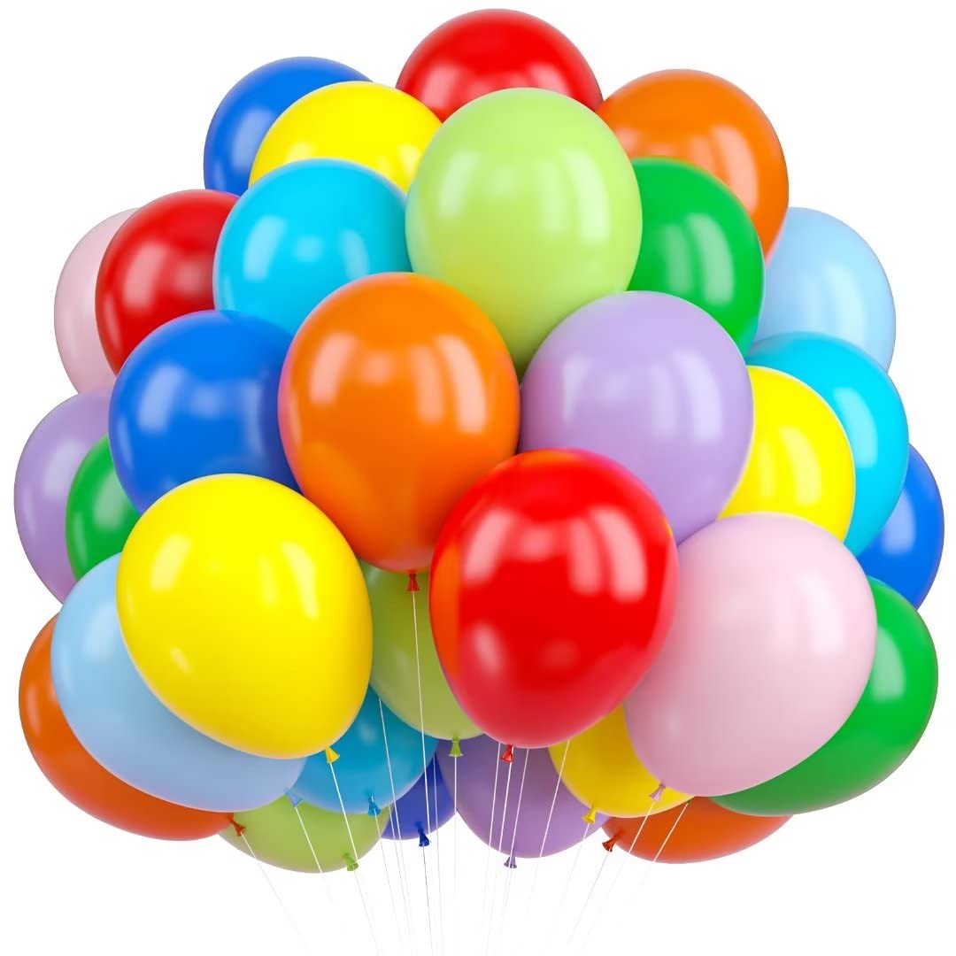50 Pack 12 Inch Rainbow Latex Balloons - Assorted Macaron Colors, Pastel Party Balloons for Birthday, Baby Shower, Wedding & Fiesta Decorations - Perfect for Indoor/Outdoor Party Decor & Photo Backdrops