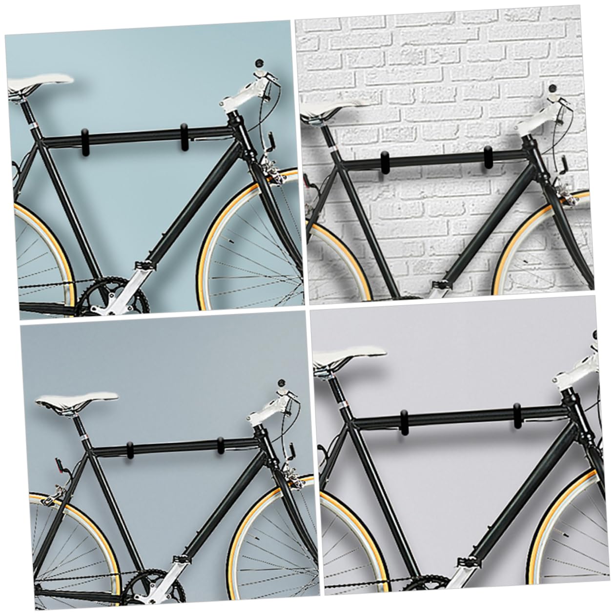 16 Pcs Heavy Duty Bike Hooks for Indoor Bike Storage - Black Carbon Steel Wall Mount Rack for Electric Bikes & Bicycles - Perfect for Garage, Basement & Apartment Organization
