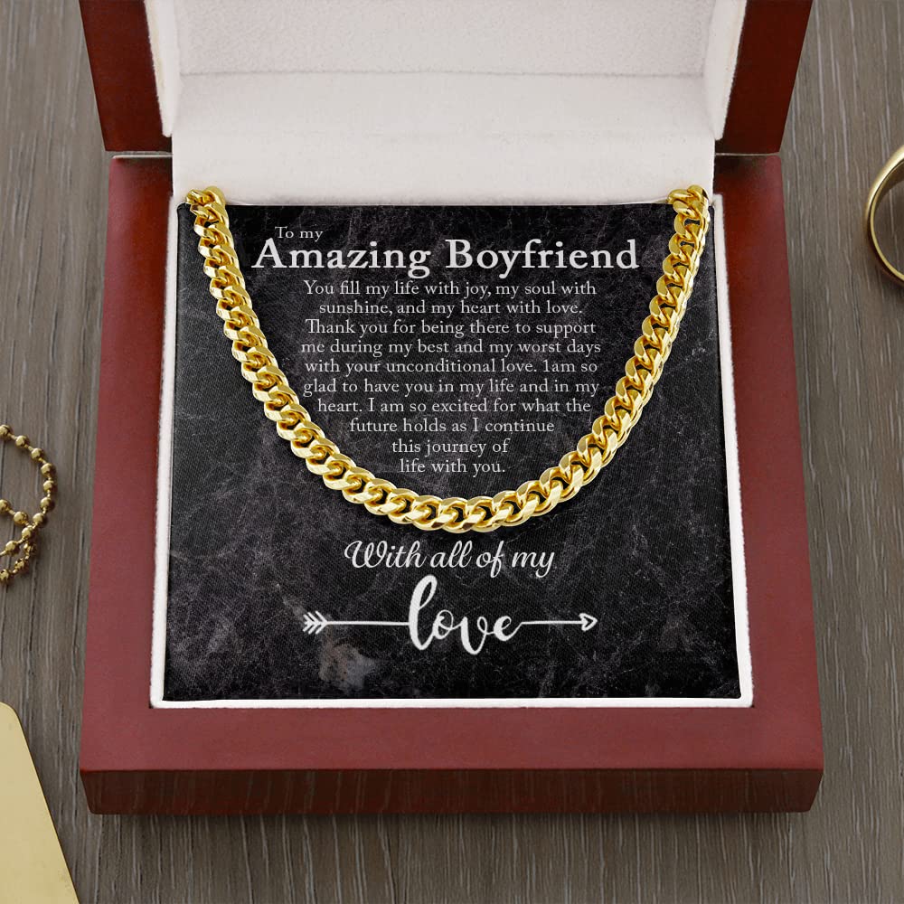 Stylish Cuban Link Chain Necklace for Men - Perfect Boyfriend Gift & Sentimental Jewelry for Anniversaries, Birthdays & Special Occasions