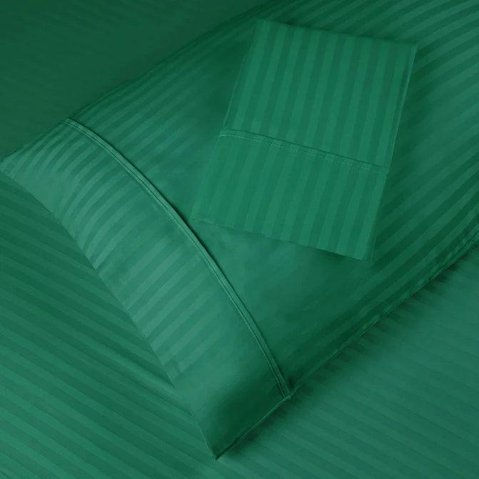 Premium Egyptian Cotton 300 Thread Count Pillowcase Set - 2 Piece Striped Bedding for Luxury Hotels & Home Decor