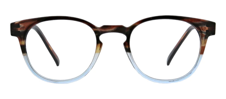 Peepers Dynomite Blue/Brown Reading Glasses - Stylish & Comfortable for Reading, Computer Use & Crafts