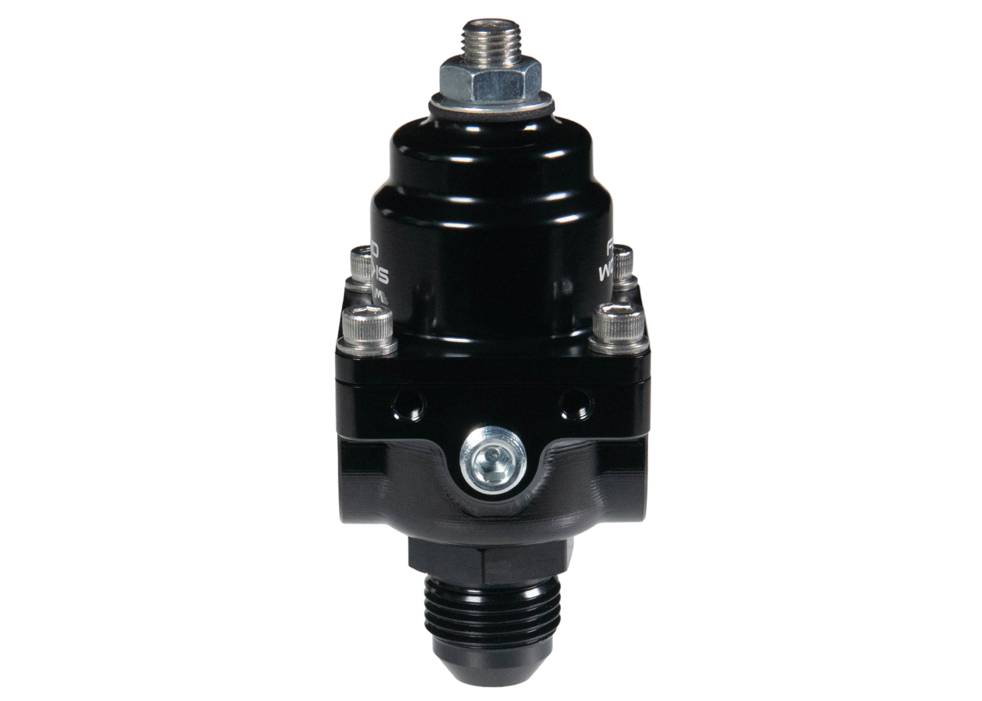 Fluidworks 1-10 GPM Adjustable Fuel Pressure Regulator 35-70 PSI with 180 Degree Fittings - Perfect for Automotive Fuel Systems, Marine Engines & Industrial Applications