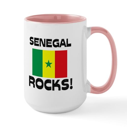 White/Pink Inside - Senegal Rocks! Large Mug