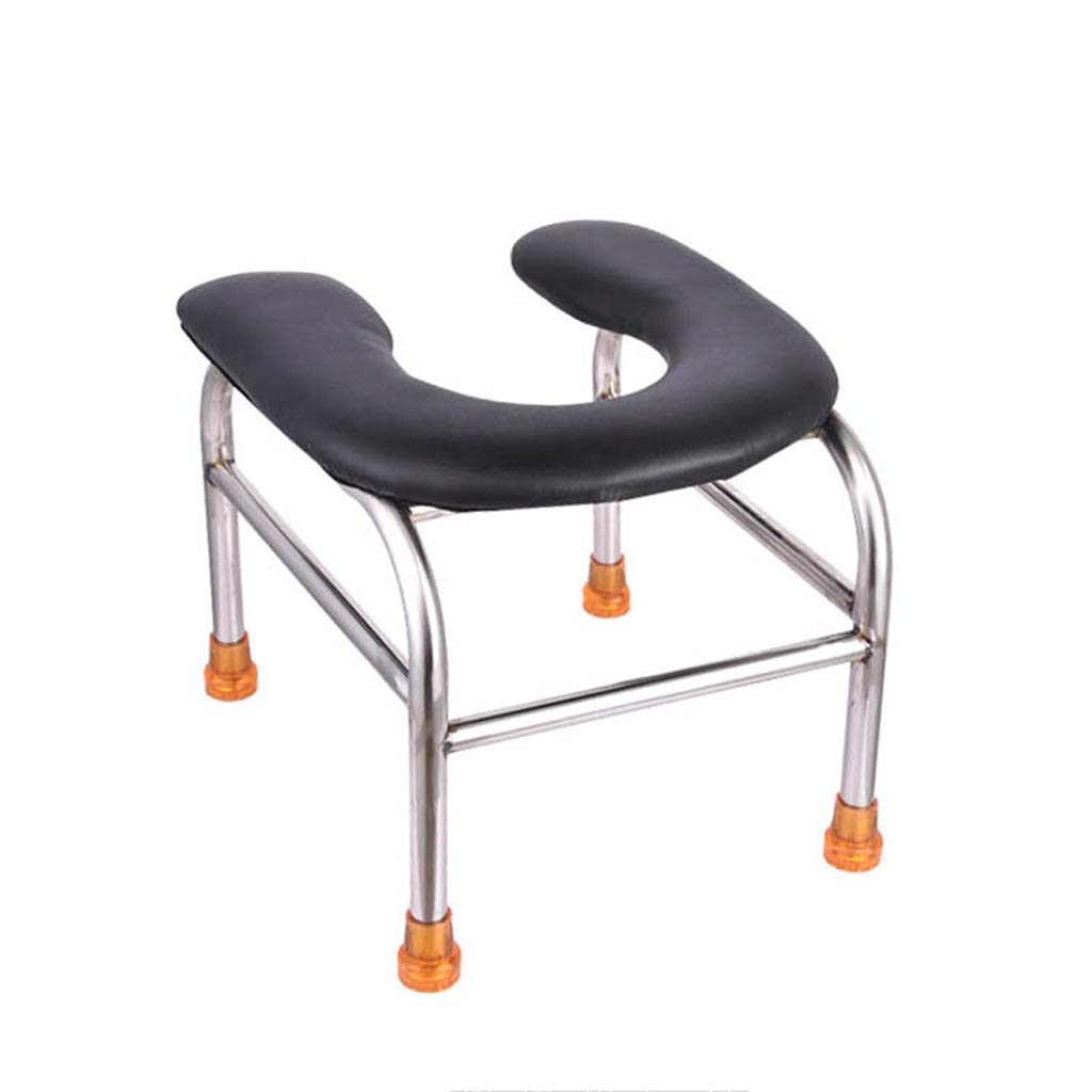 U-Shaped Soft Seat Toilet Stool - Adjustable Height Shower Chair & Bathroom Commode for Elderly & Disabled - Non-Slip Portable Toilet Seat for Home, Hospital & Travel Use