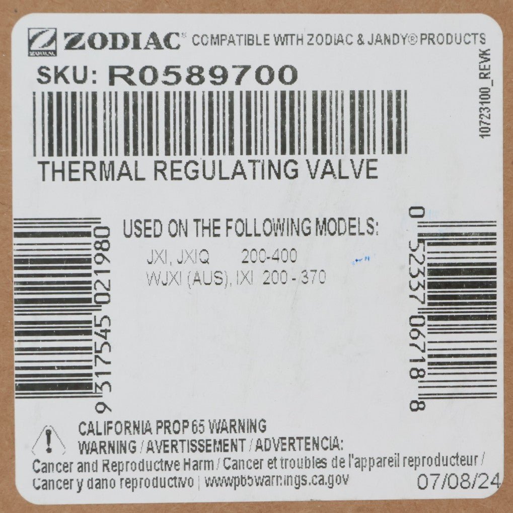 Jandy JXi Thermal Regulator Valve Replacement Part R0589700 - Compatible with Jandy Pool Heaters Model 200, 260, 400 - Perfect for Pool Maintenance & Repair