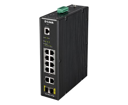 D-Link DIS-200G 12PSW 12-Port Gigabit Smart Managed Industrial PoE Switch with 240W Power Budget | Wide Temperature Range | Ideal for Factory Automation, Outdoor Networks & Harsh Environments