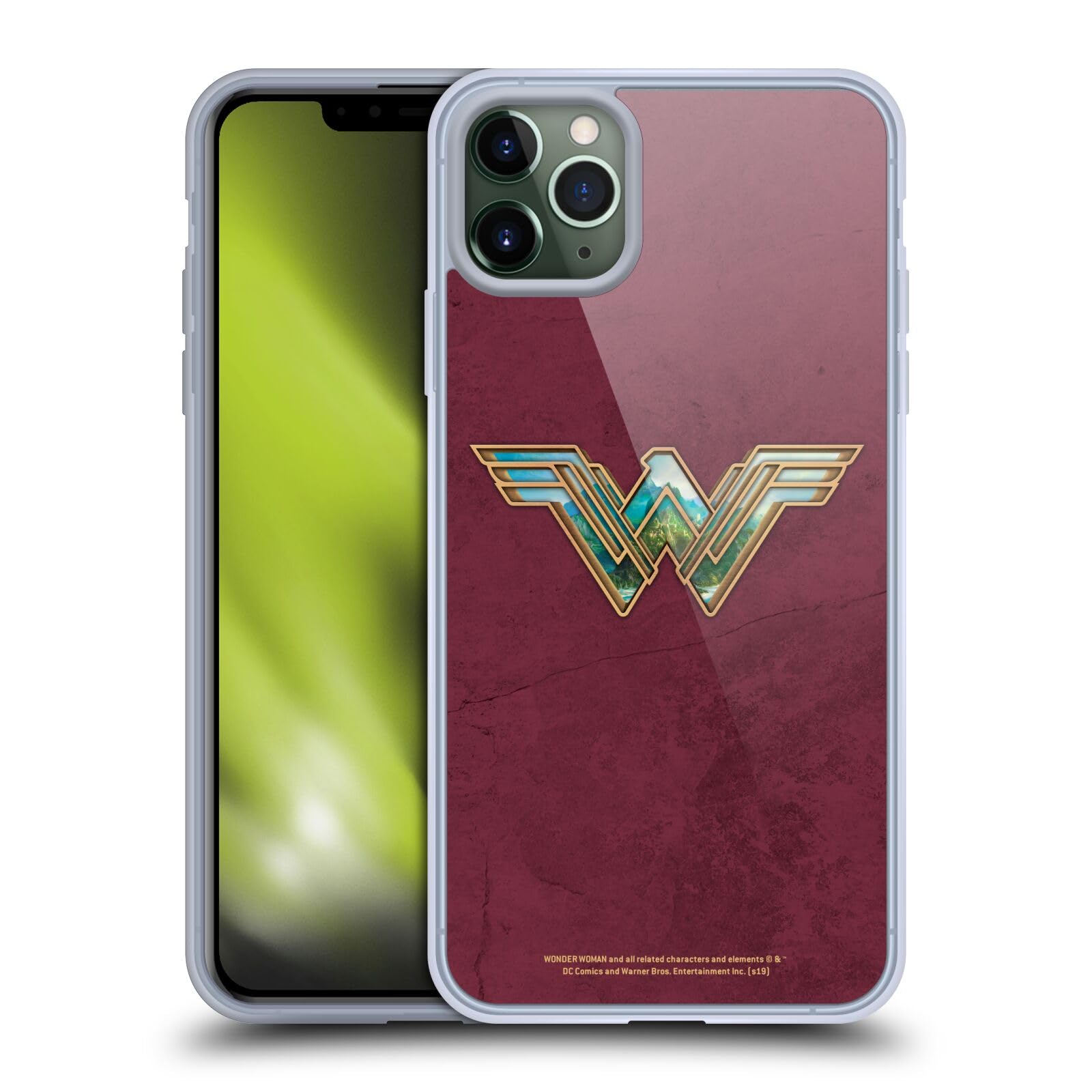 Official Wonder Woman Movie Themiscyra Logo Soft Gel Case for Apple iPhone 11 Pro Max - Durable Protection with Stylish Design - Perfect for Superhero Fans & Daily Use