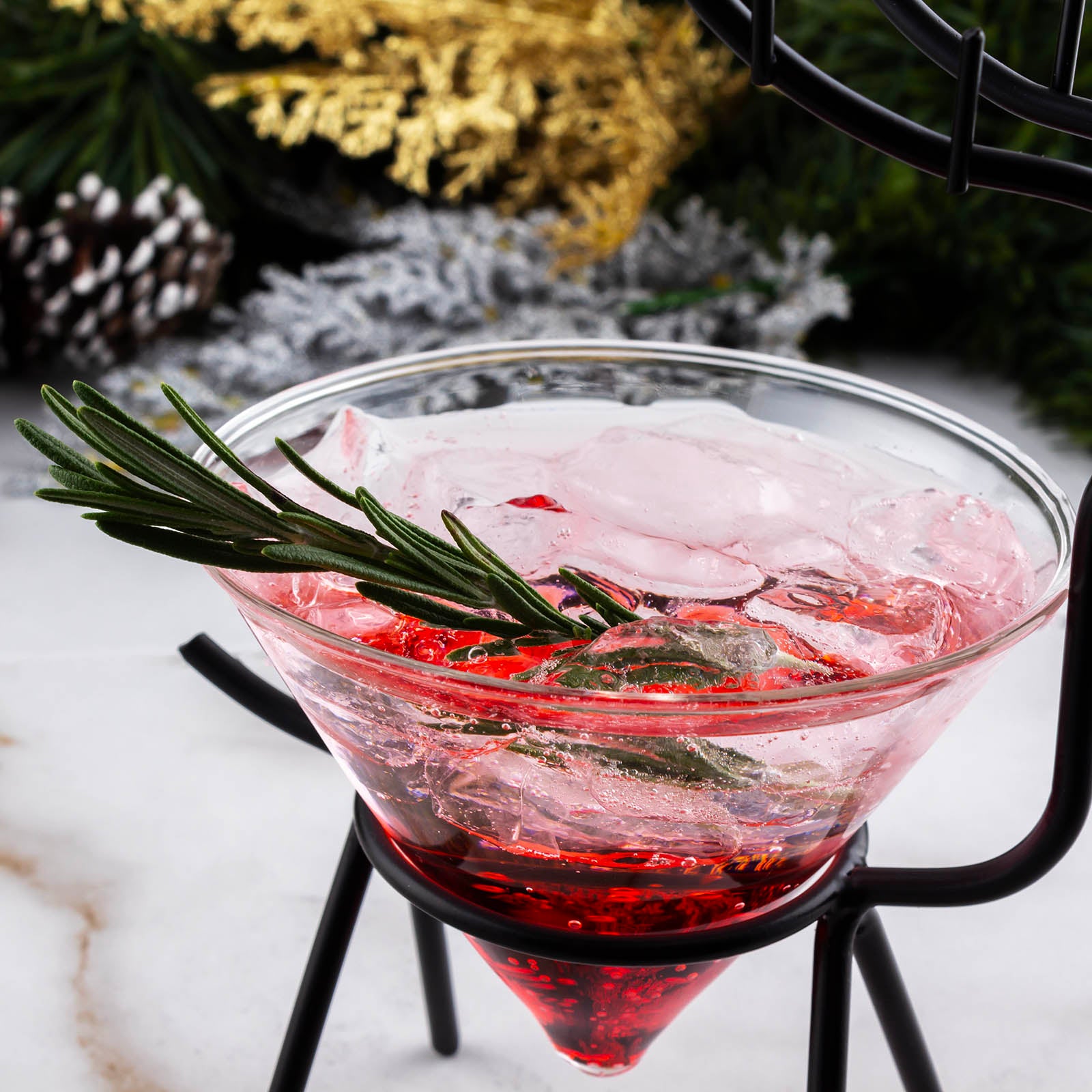 BarConic® 6oz Deer Shaped Cocktail Glass - Elegant Whiskey, Bourbon & Martini Glass Set for Holiday Parties, Christmas Decor & Home Bar Accessories