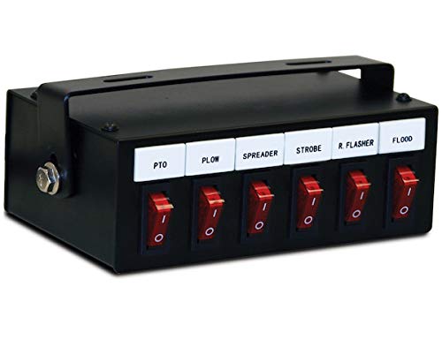 6 Rocker Switch Panel with Back-Lit, Fused Relay & Circuit Breaker - Heavy Duty for Snow Plow, Crane, Tow Truck, Wrecker, Rollback - Perfect for Off-Road, Marine & Industrial Equipment Control