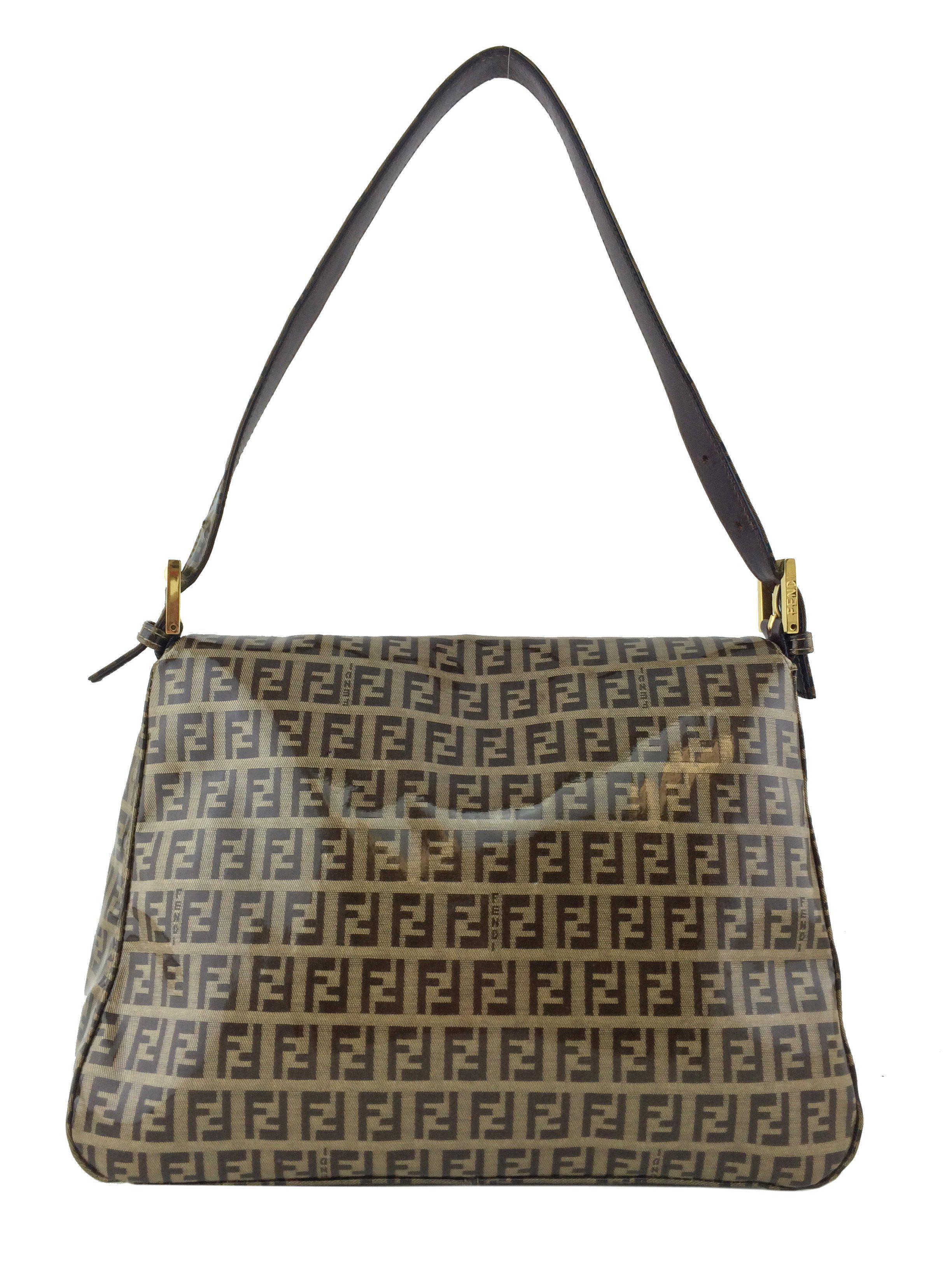 Fendi Zucchino Coated Canvas Large Mama Baguette Handbag - Luxury Designer Shoulder Bag for Women | Perfect for Work, Evening Events & Travel Accessories
