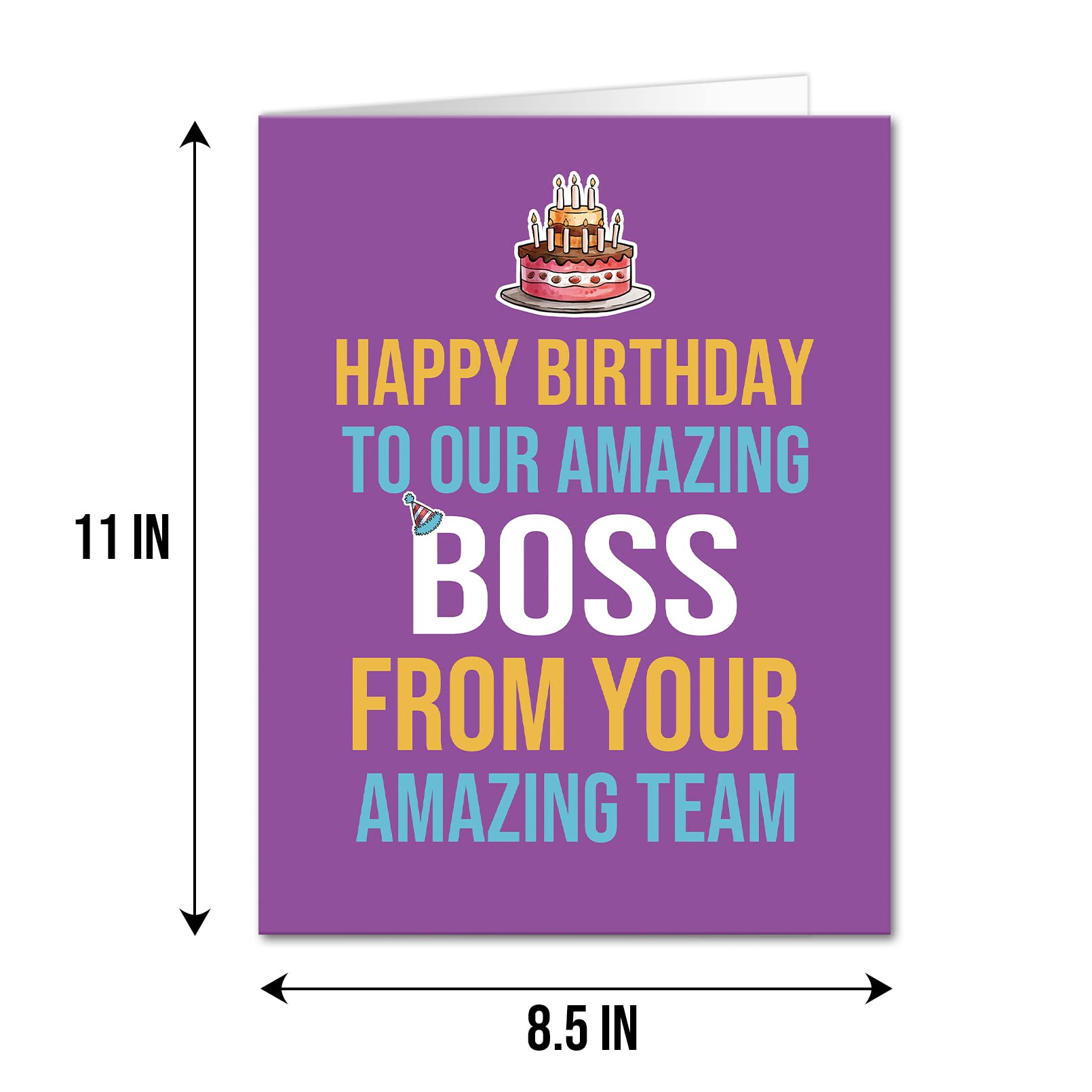 Qiliji Jumbo Birthday Card for Boss - Happy Birthday Greeting Card from Your Amazing Team - Large Boss Birthday Party Card - Perfect for Office Celebrations, Coworker Gifts & Special Occasions