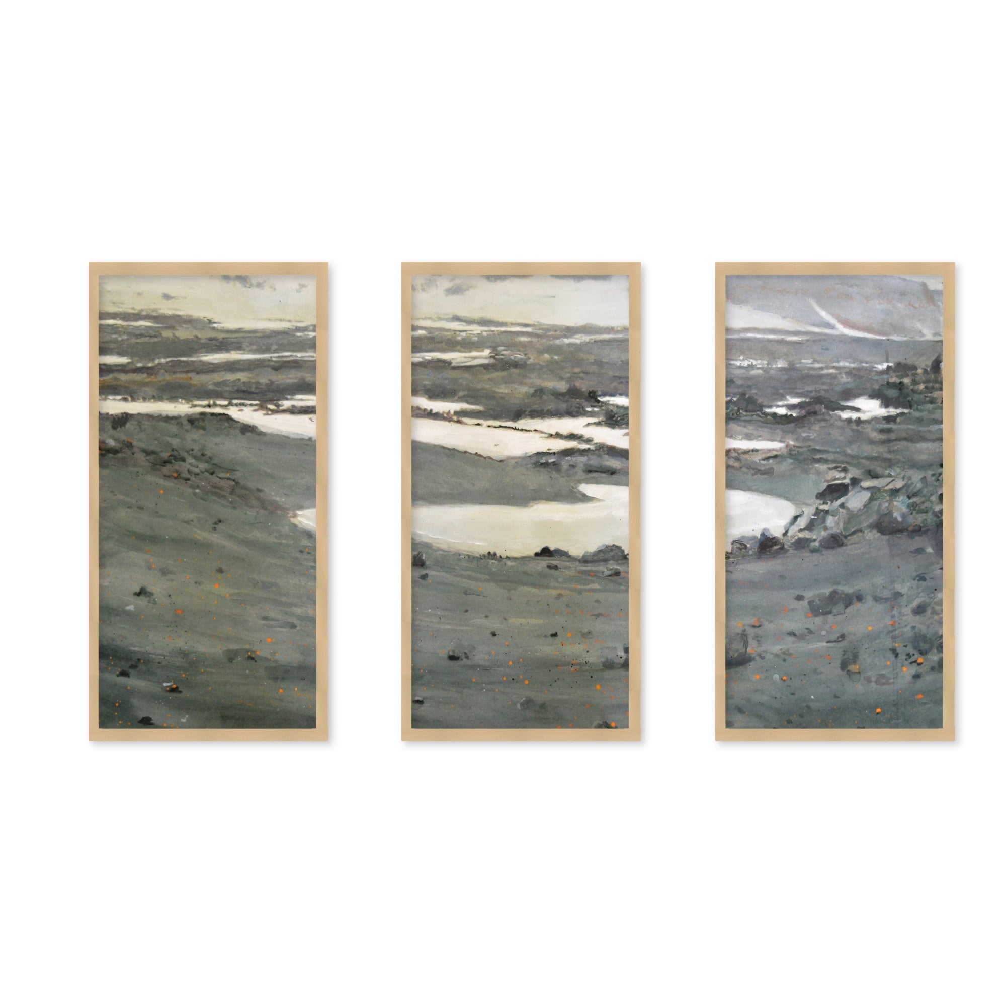 Back To Basecamp 30 Set of Three Framed Textured Wall Art - Modern Abstract Canvas Paintings for Living Room, Bedroom & Office Decor