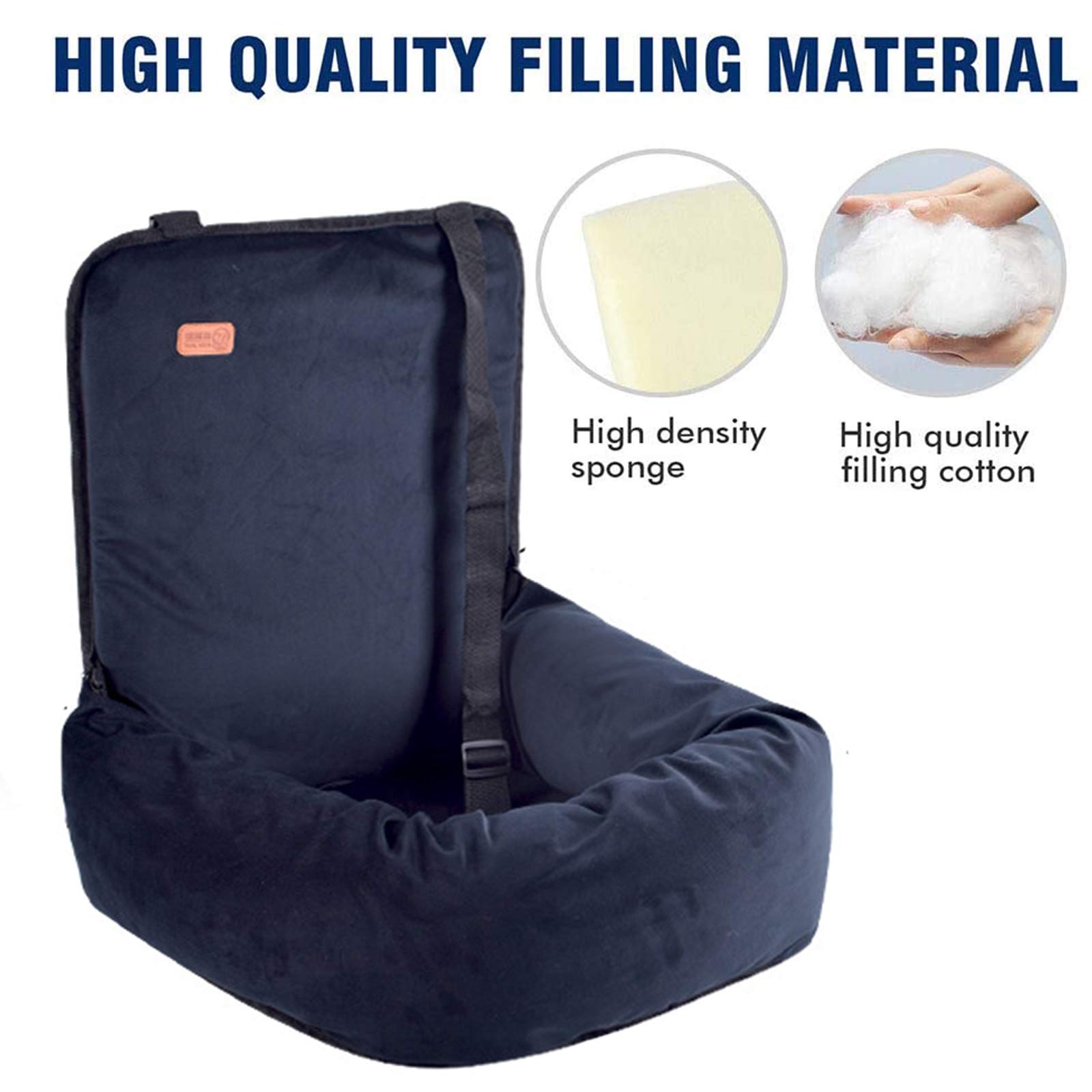 **Premium Dog Car Seat & Travel Bed - Non-Slip Pet Booster with Safety Leash, Washable Cover for Small & Medium Dogs - Perfect for Road Trips & Daily Commutes**