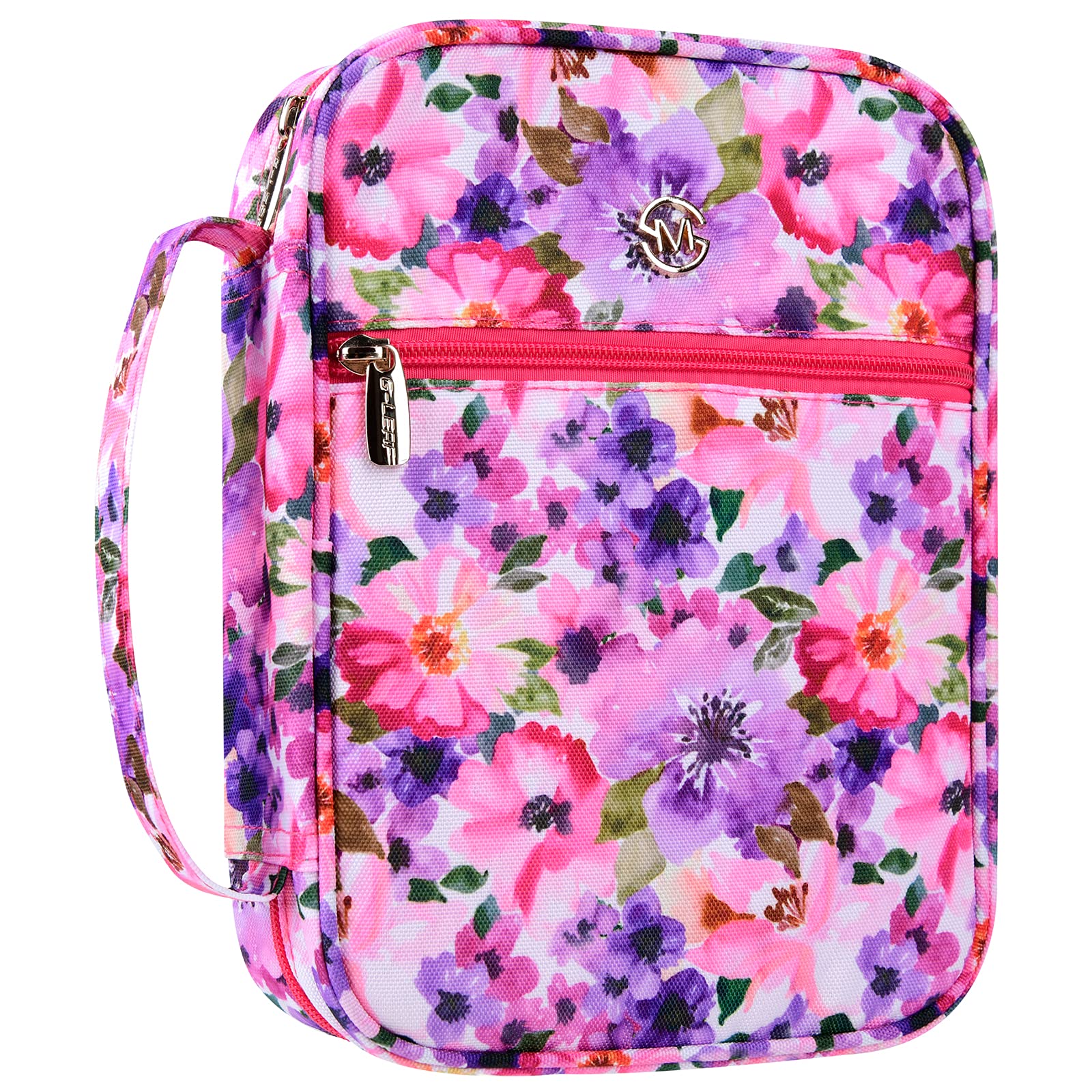 Floral Bible Cover with Handle - Fits Standard Size Bible 7.5x10x2.5 Inches - Perfect for Church, Travel & Daily Scripture Reading