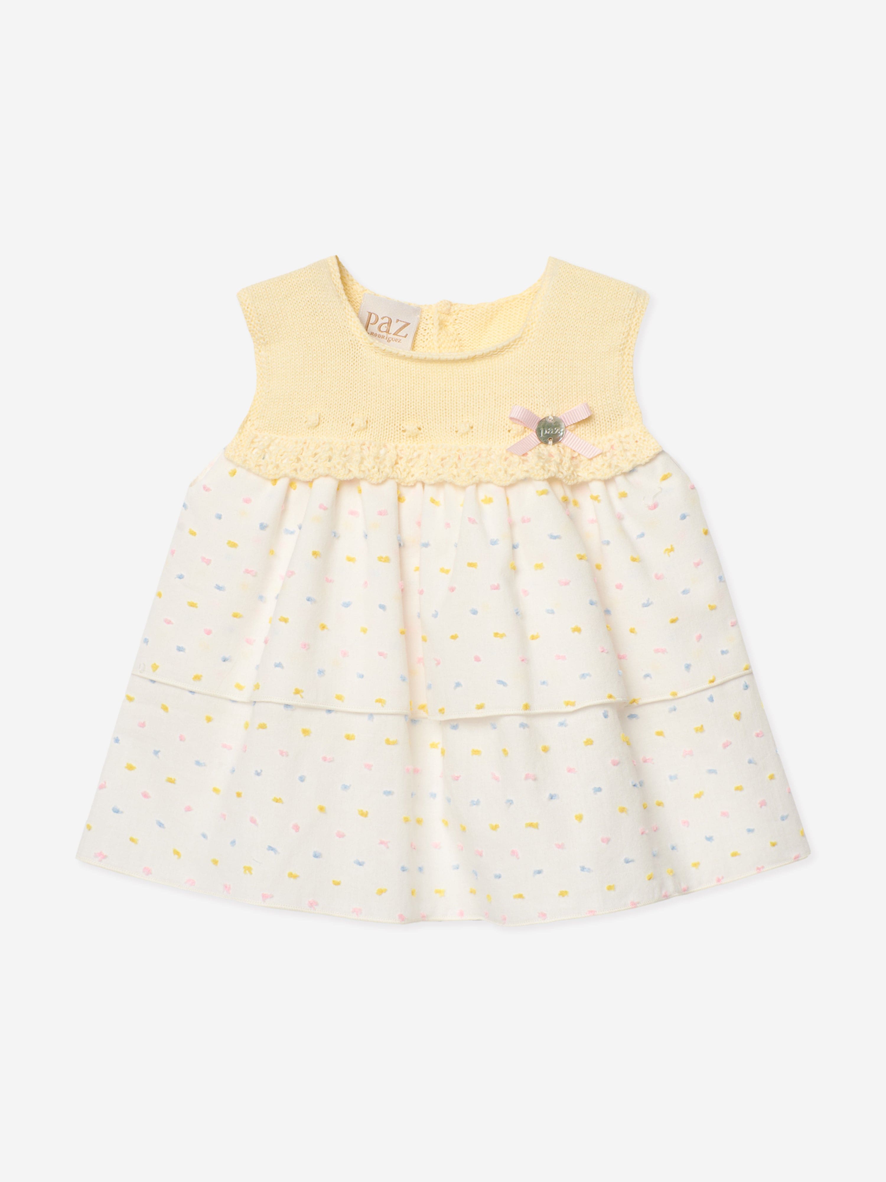 Adorable Baby Girls Dress and Bloomers Set in Yellow - Perfect for Photoshoots, Parties & Special Occasions