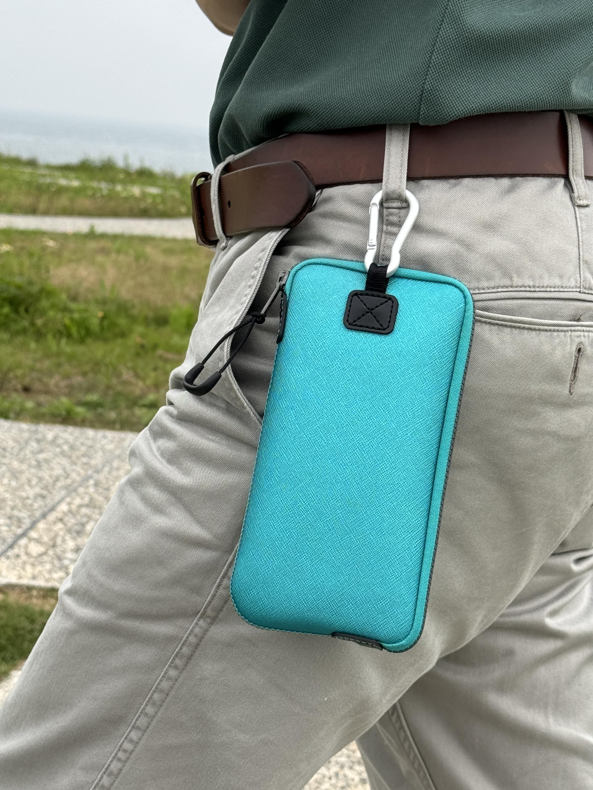 Ultra Slim Lightweight Phone Pouch Sleeve Case - Durable Protective Cover with Secure Clip for 6.1