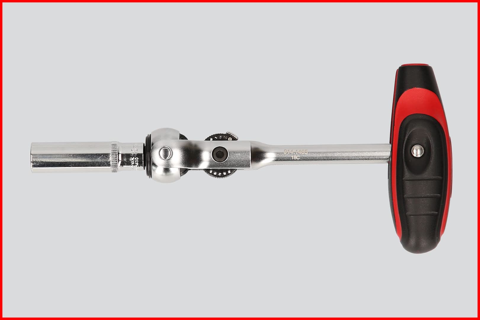 KS Tools 914.1405 Mini T-Handle Swivel Head Ratchet - Compact Hand Tool for Tight Spaces, Automotive & DIY Repairs | Perfect for Mechanics, Home Improvement & Small Engine Work
