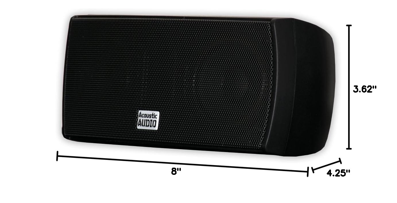 Acoustic Audio AA321B & AA32CB Wall Mountable Indoor Speakers - 7 Piece Home Theater Speaker System for Surround Sound, Movies & Music
