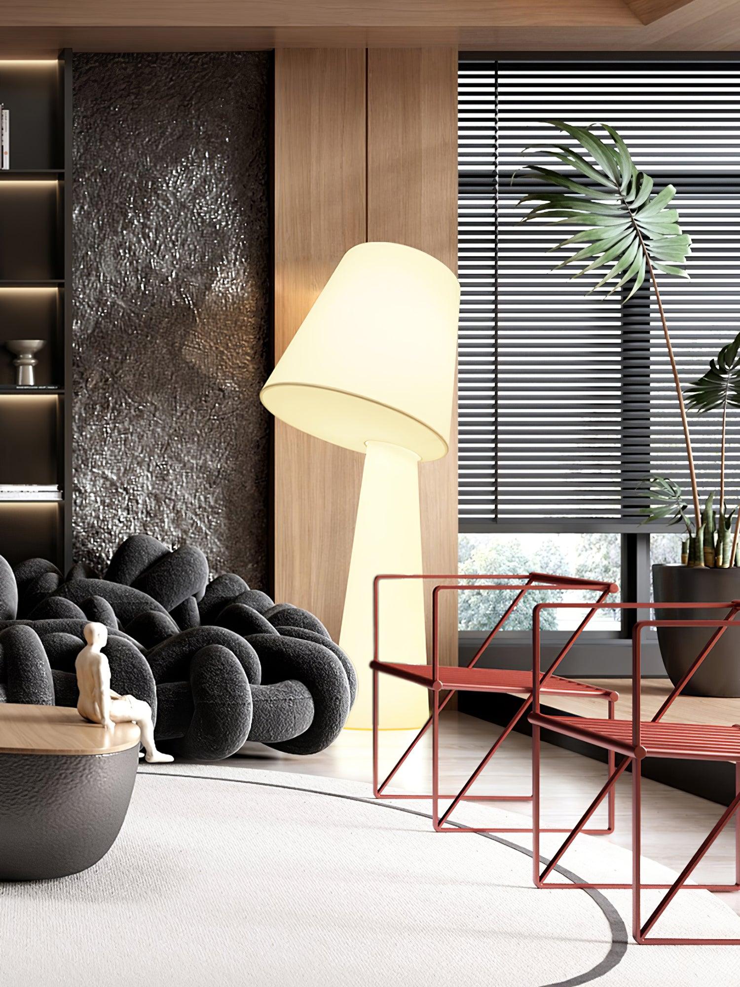Modern Column Fabric Floor Lamp - Elegant Standing Light for Living Room, Bedroom & Office - Perfect for Reading, Relaxing & Ambient Lighting