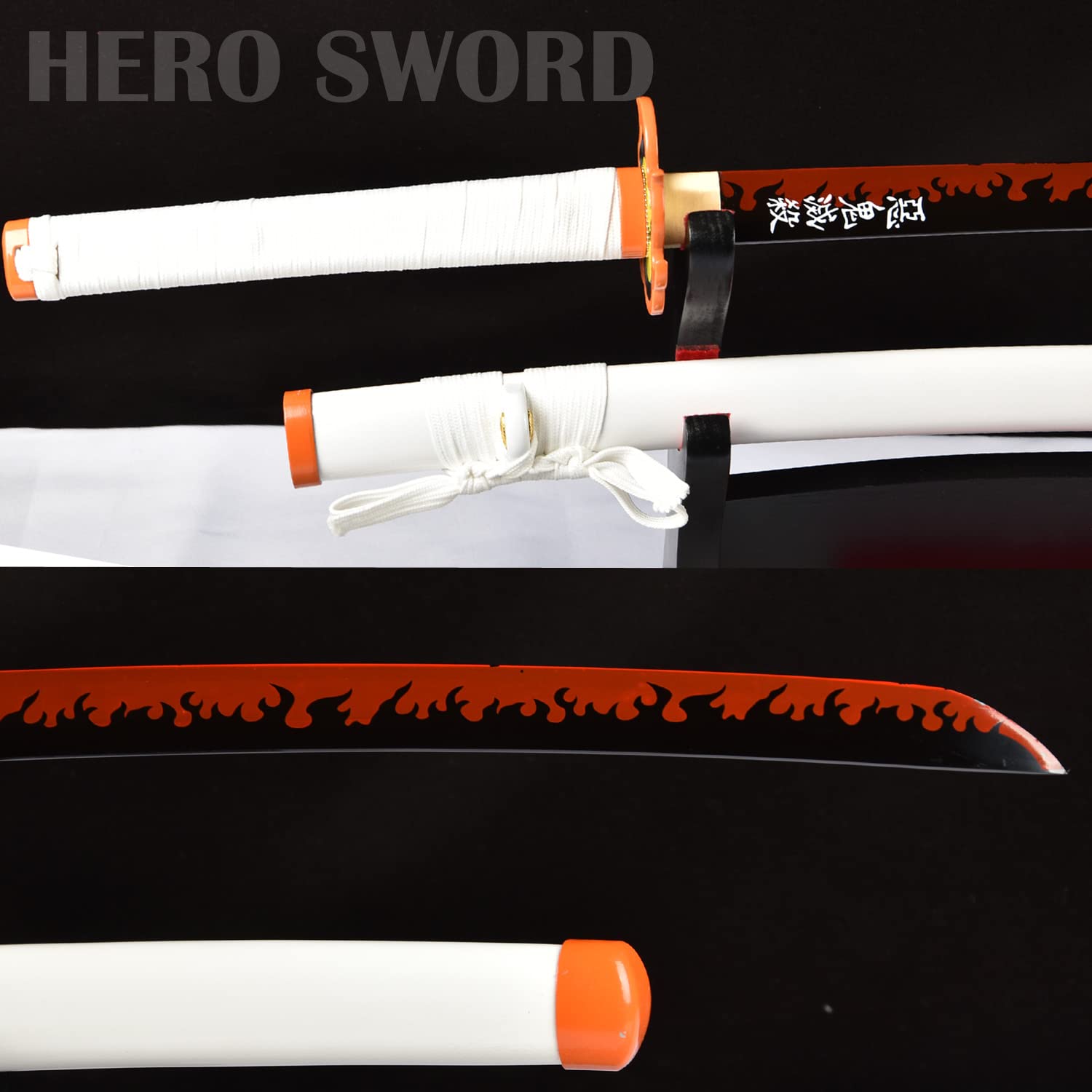 HERO SWORD Japanese Anime Katana - Hand Forged 1045 Carbon Steel Samurai Sword | Full Tang Handmade Demon Slayer Katana | Sharp Practical Blade for Cosplay, Martial Arts & Collection