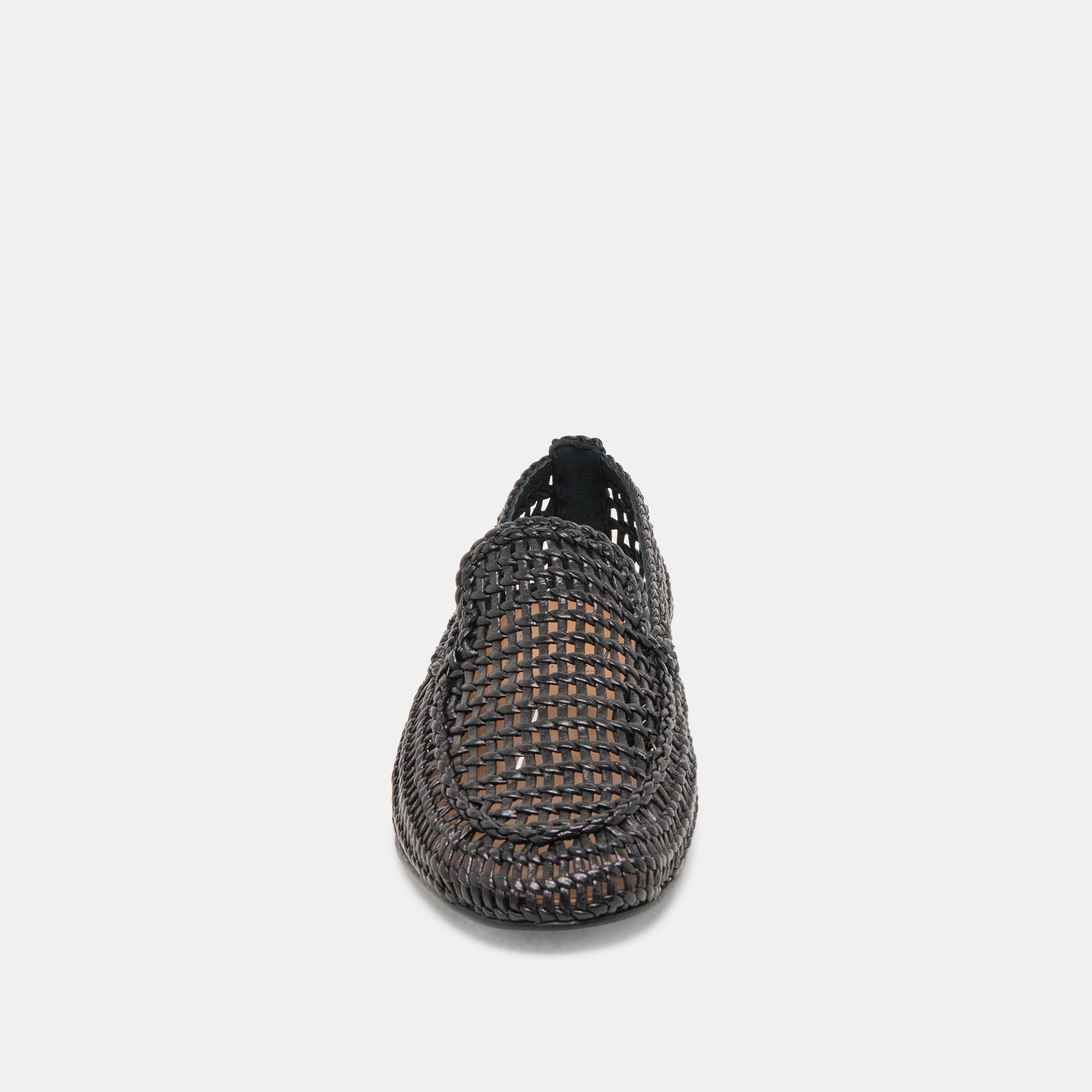 ARMOND FLATS BLACK WOVEN LEATHER Women's Shoes - Comfortable & Stylish Slip-On Loafers for Work, Office & Casual Wear