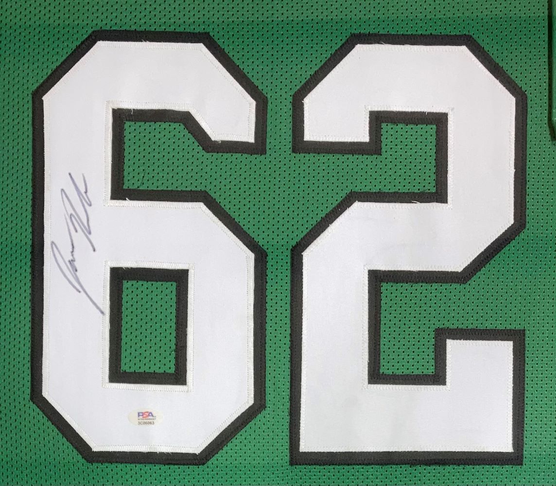 Jason Kelce Autographed Philadelphia Eagles Kelly Green Football Jersey - Framed with PSA ITP Holo Certification - Perfect for Eagles Fans, Sports Memorabilia Collectors & Man Cave Decor