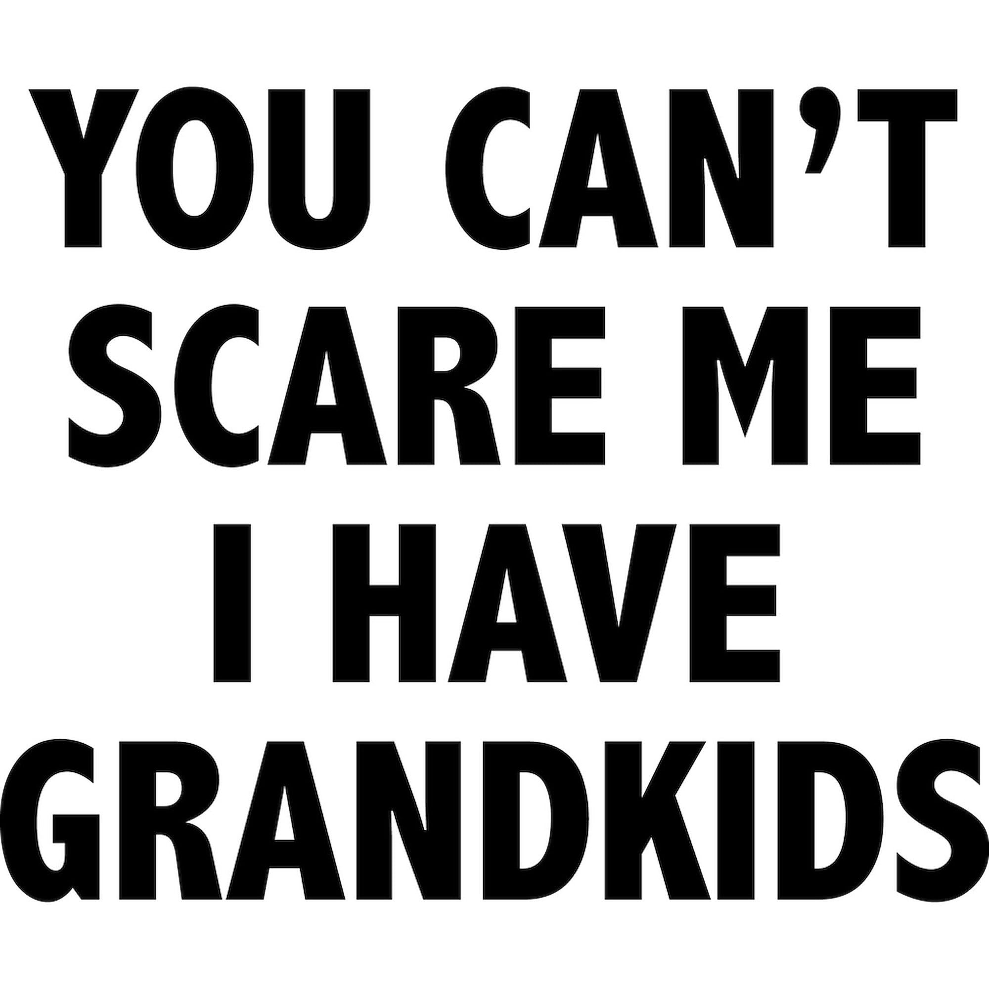 Men's 100% Cotton 'You Can't Scare Me I Have Grandkids' Graphic White T-Shirt - Funny Grandpa Gift for Birthday & Family Reunions
